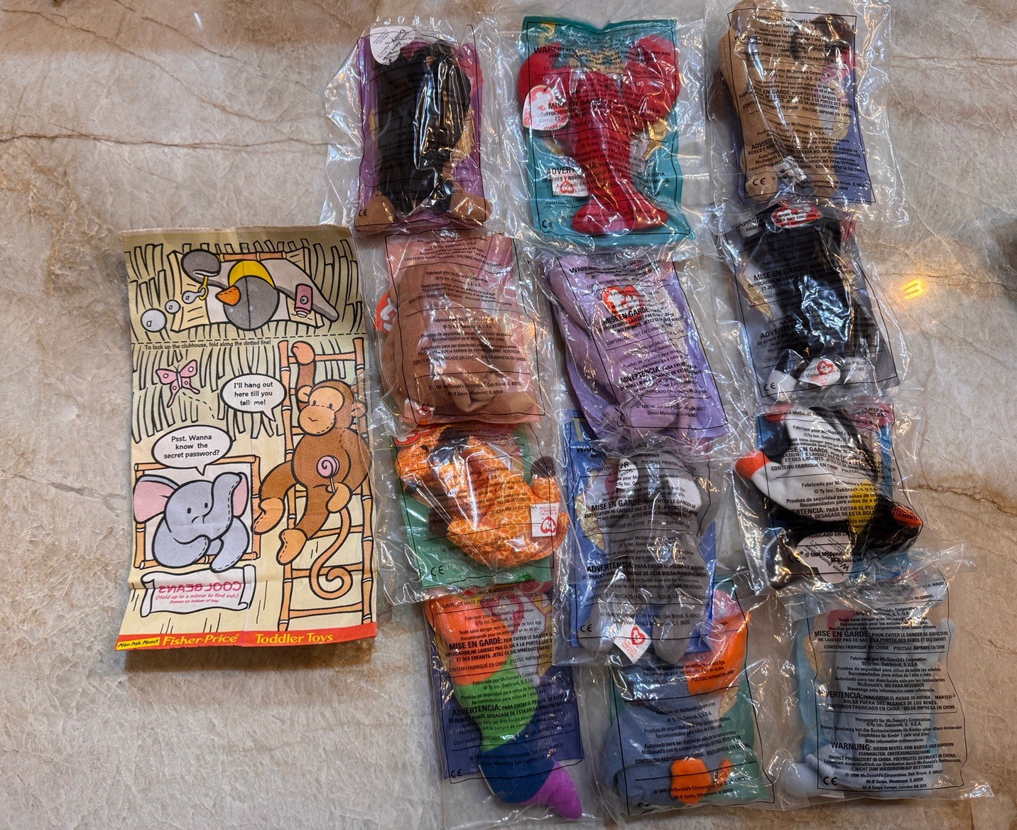 McDonalds Happy Meal TY Teenie Beanie Babies Vintage1998 Complete set NEW SEALED