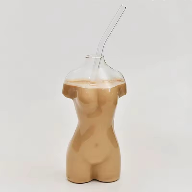 Human Body Glass Cup 300ml Novelty Cocktail Coffee Mug Unique Drinkware