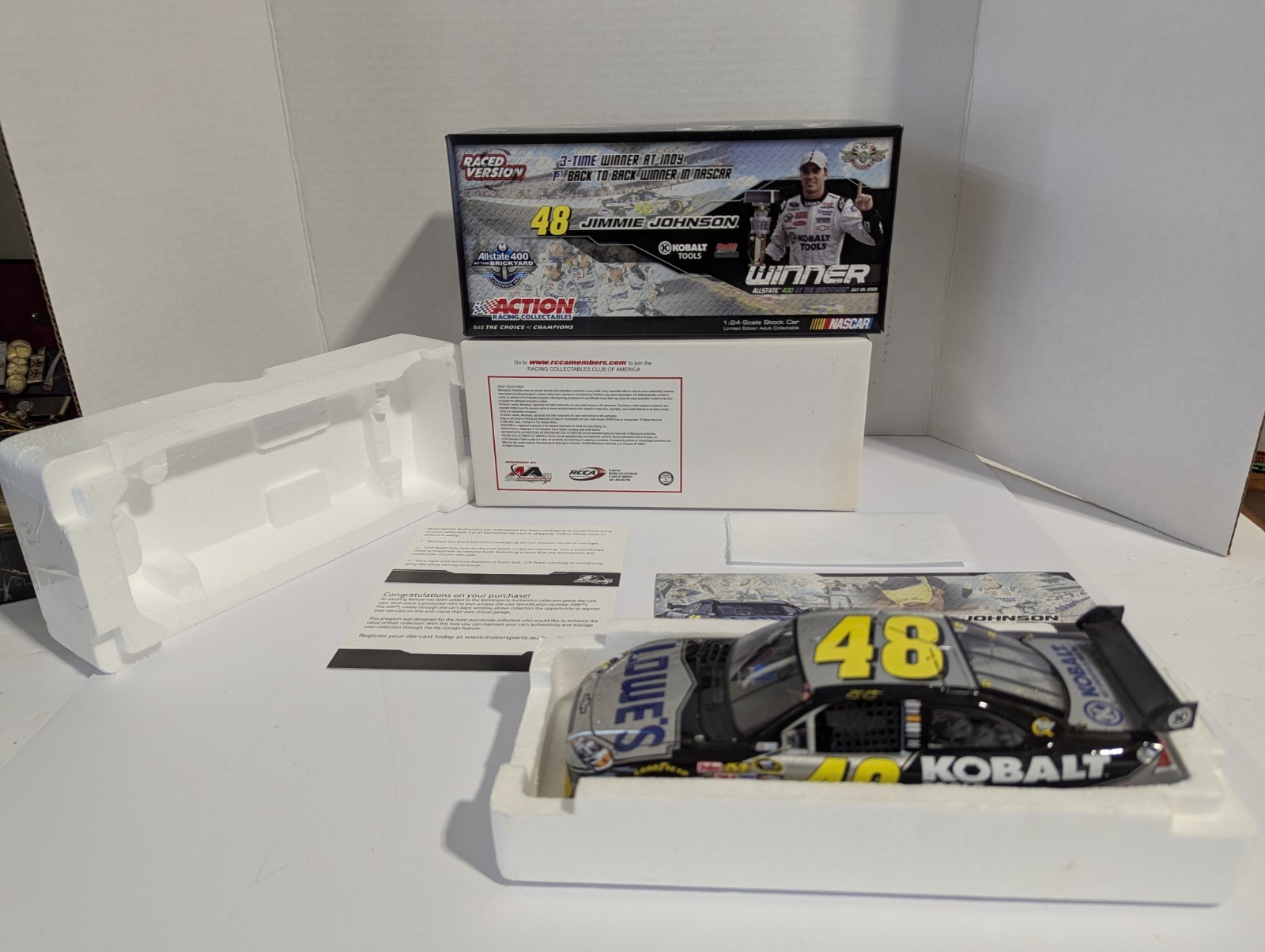 2009 JIMMIE JOHNSON KOBALT TOOLS INDY BRICKYARD WIN IMPALA 1/832