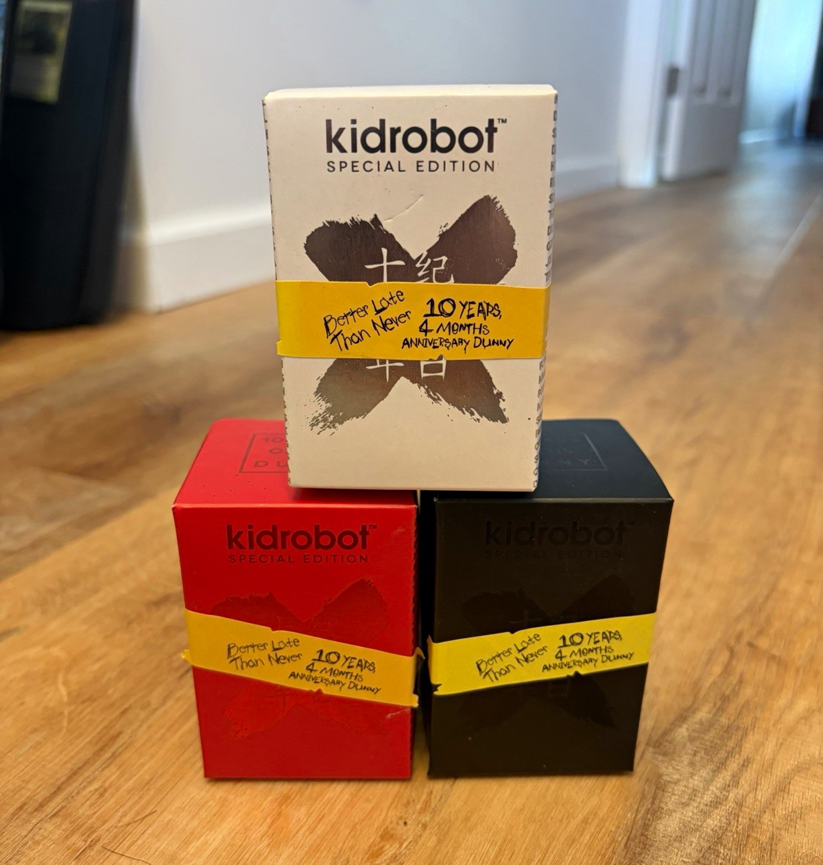 Kidrobot Special Edition Anniversary Dunny Vinyl Figure Lot of 3 (Boxed)