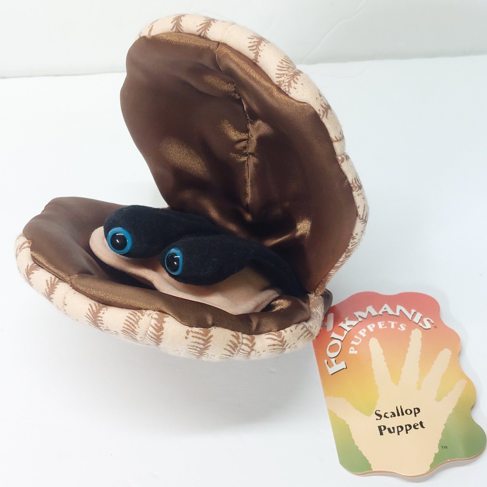 Folkmanis Folktails Scallop Clam Sea Shell Aquarium Hand Finger Puppet with tag