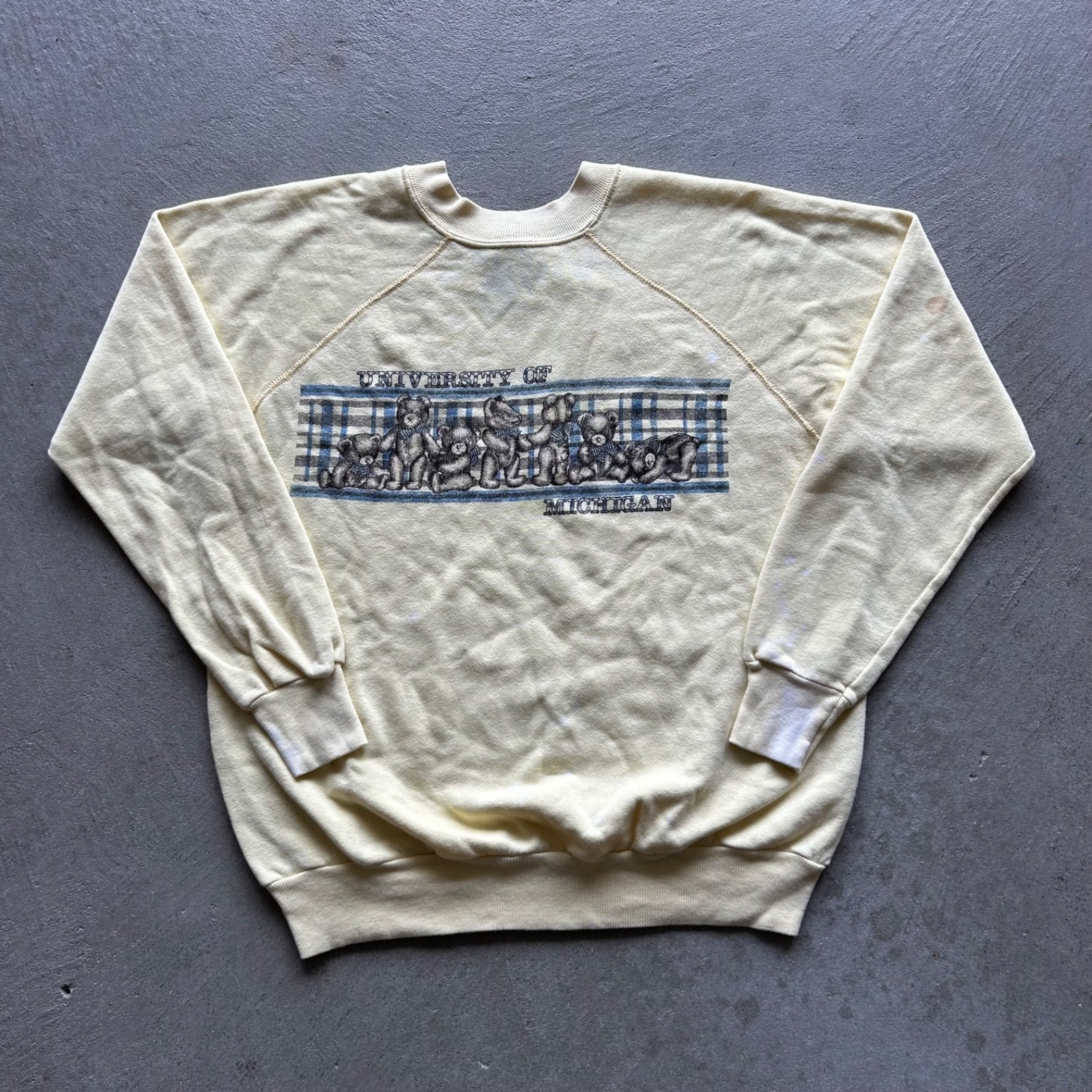 Vintage 80s JanSport Michigan Wolverines Sweatshirt Size XL Yellow Teddy Bear Vintage 80s JanSport Michigan Wolverines Sweatshirt Size XL Yellow Teddy Bear