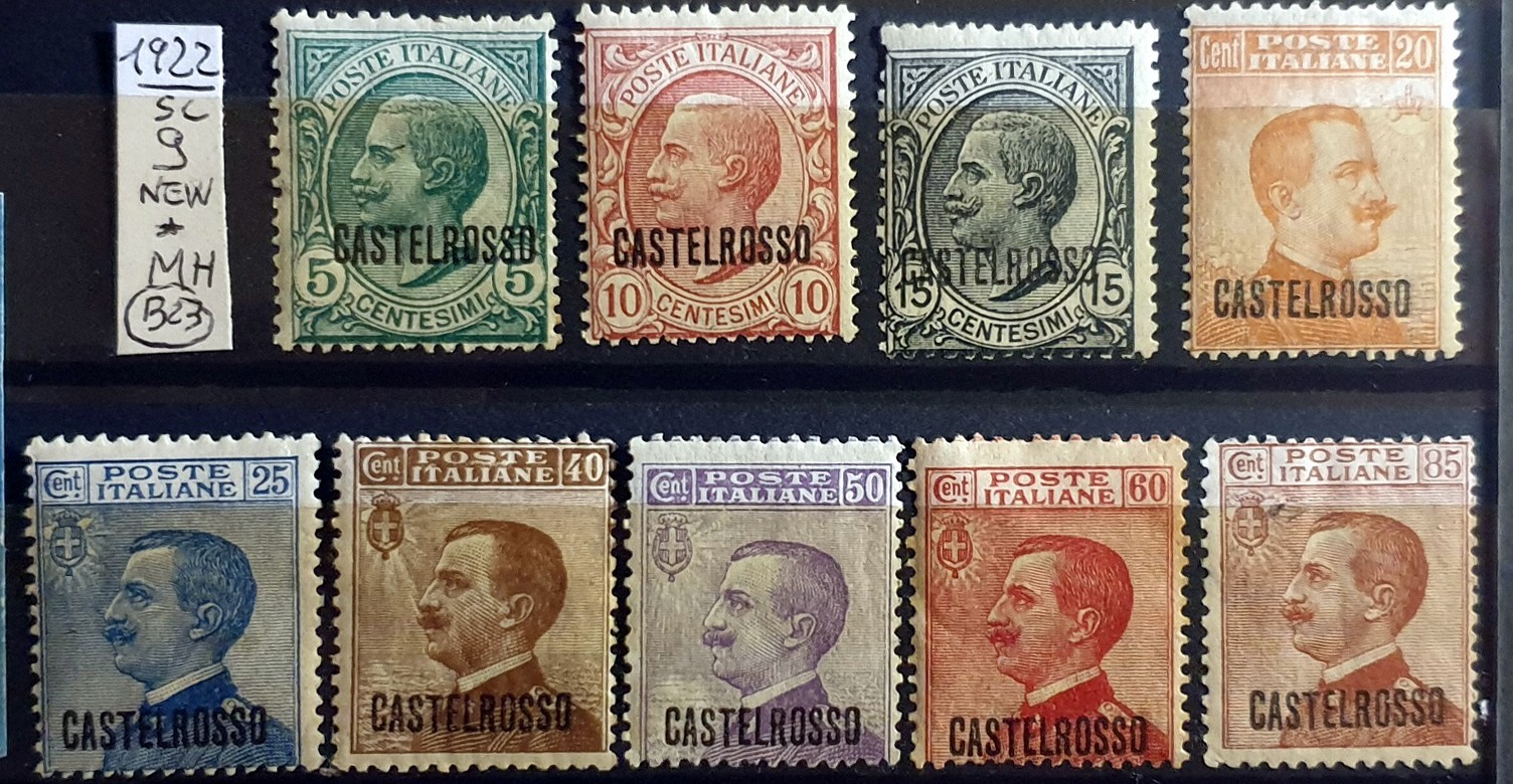 ITALY KINGDOM COLONIES 1922 CASTELROSSO COMPLETE SET NEW - 9 STAMPS NEW*