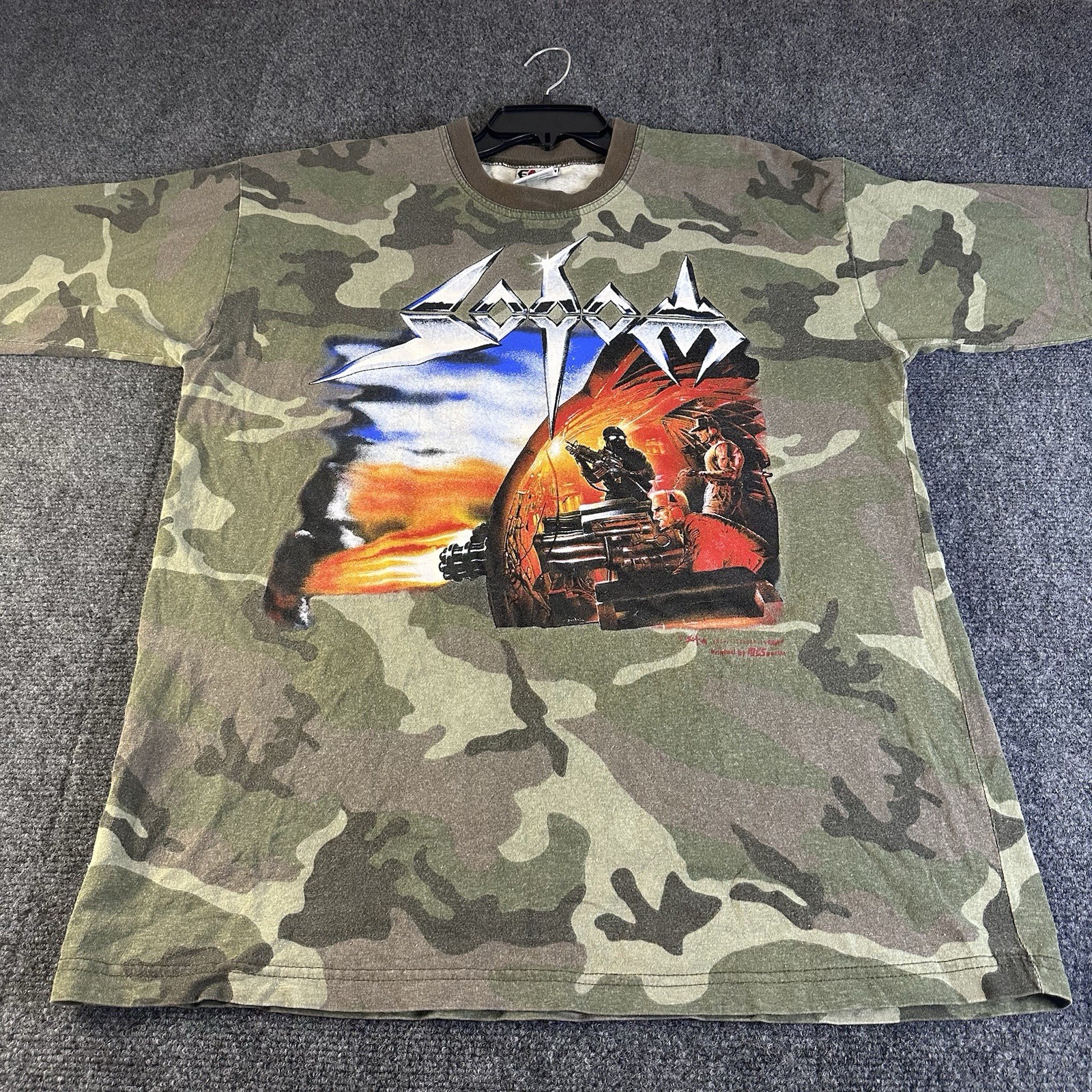 VTG 1999 Sodom M-16 Camo T Shirt Mens XL EMP Shirt German Thrash Metal