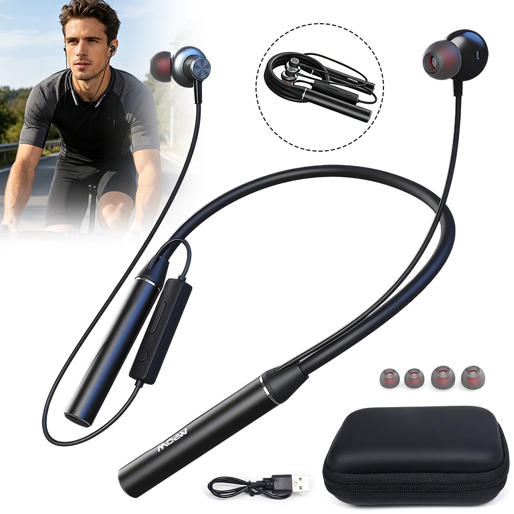 Mpow Bluetooth Neckband Wireless Headphones Mic Headset Stereo Earbuds Earphone
