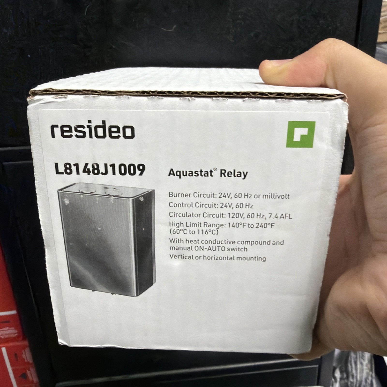 Honeywell/ Resideo L8148J1009 Aquastat Relay 7.4 AFL 24/120V Electric