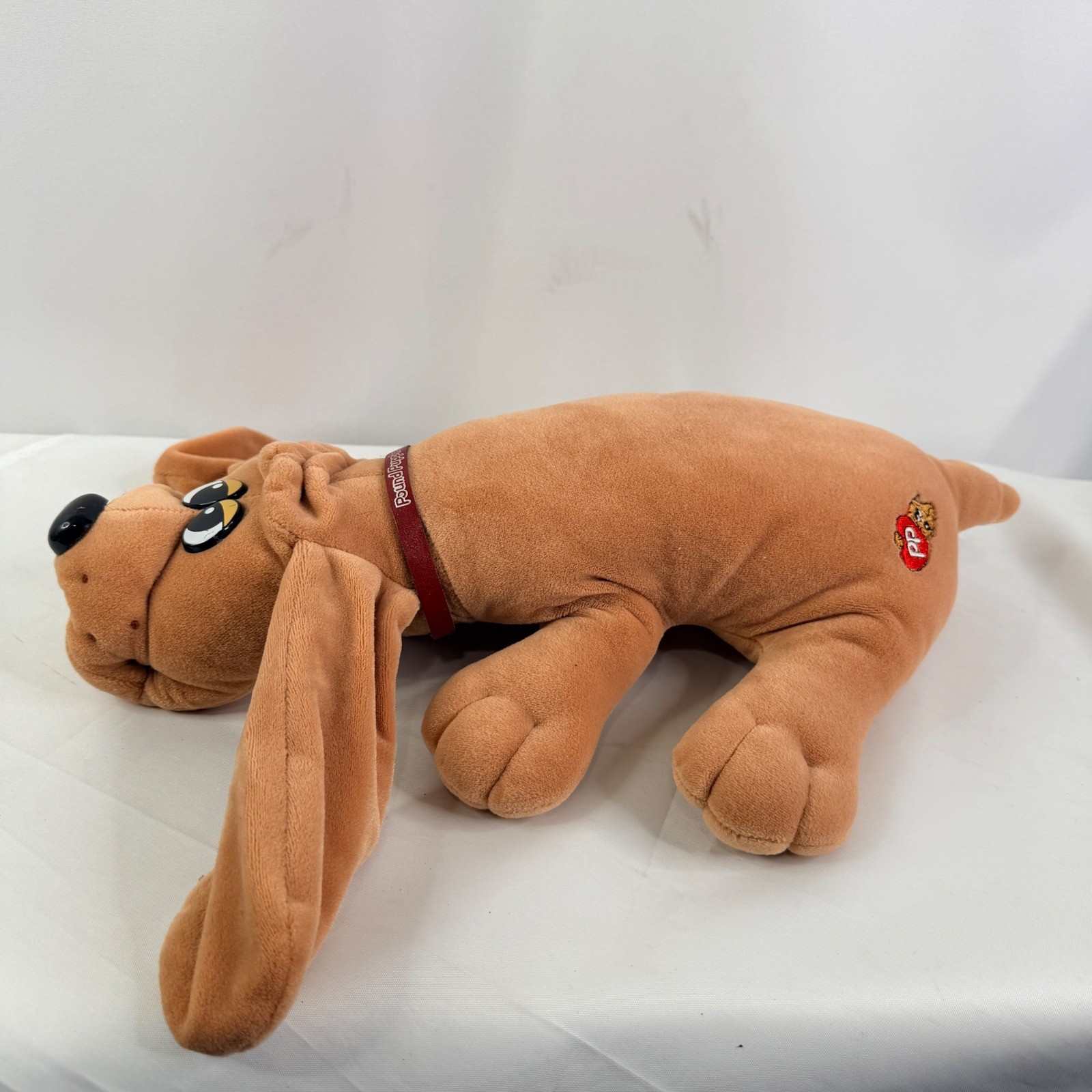 Vintage 1985 Tonka Pound Puppies Plush Tan Brown Dog Floppy Ears Red Collar 17in