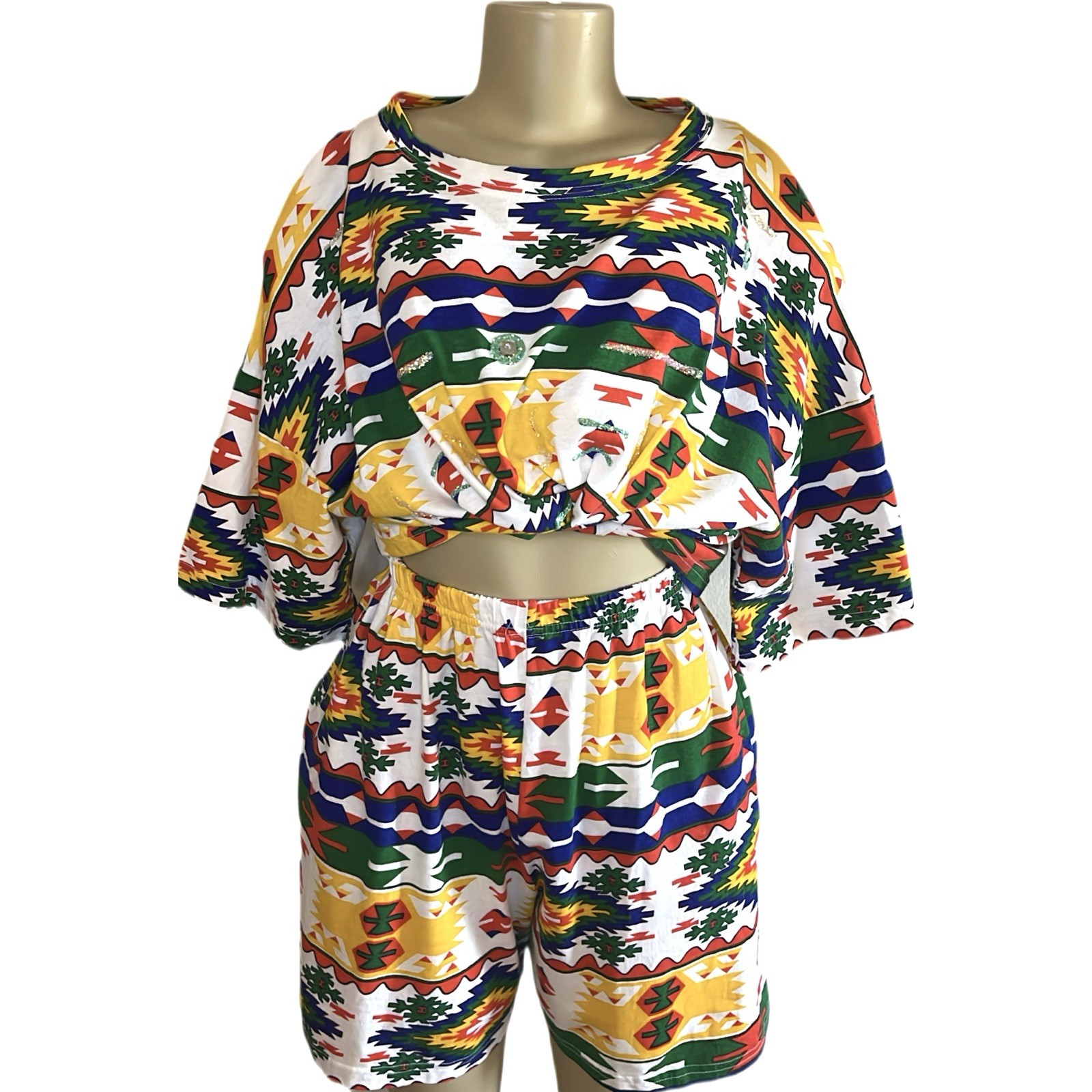 Vintage Merci Tribal Embellished Short Set