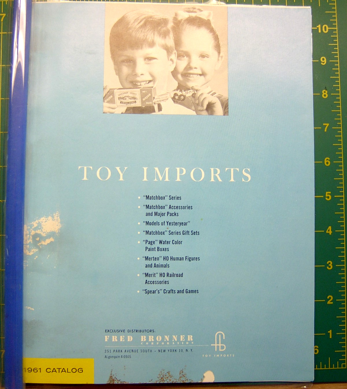 Bronner 1961 Toy Imports Dealers\' Catalog Lesney Matchbox Merit Page Spears RARE Bronner 1961 Toy Imports Dealers\' Catalog Lesney Matchbox Merit Page Spears RARE