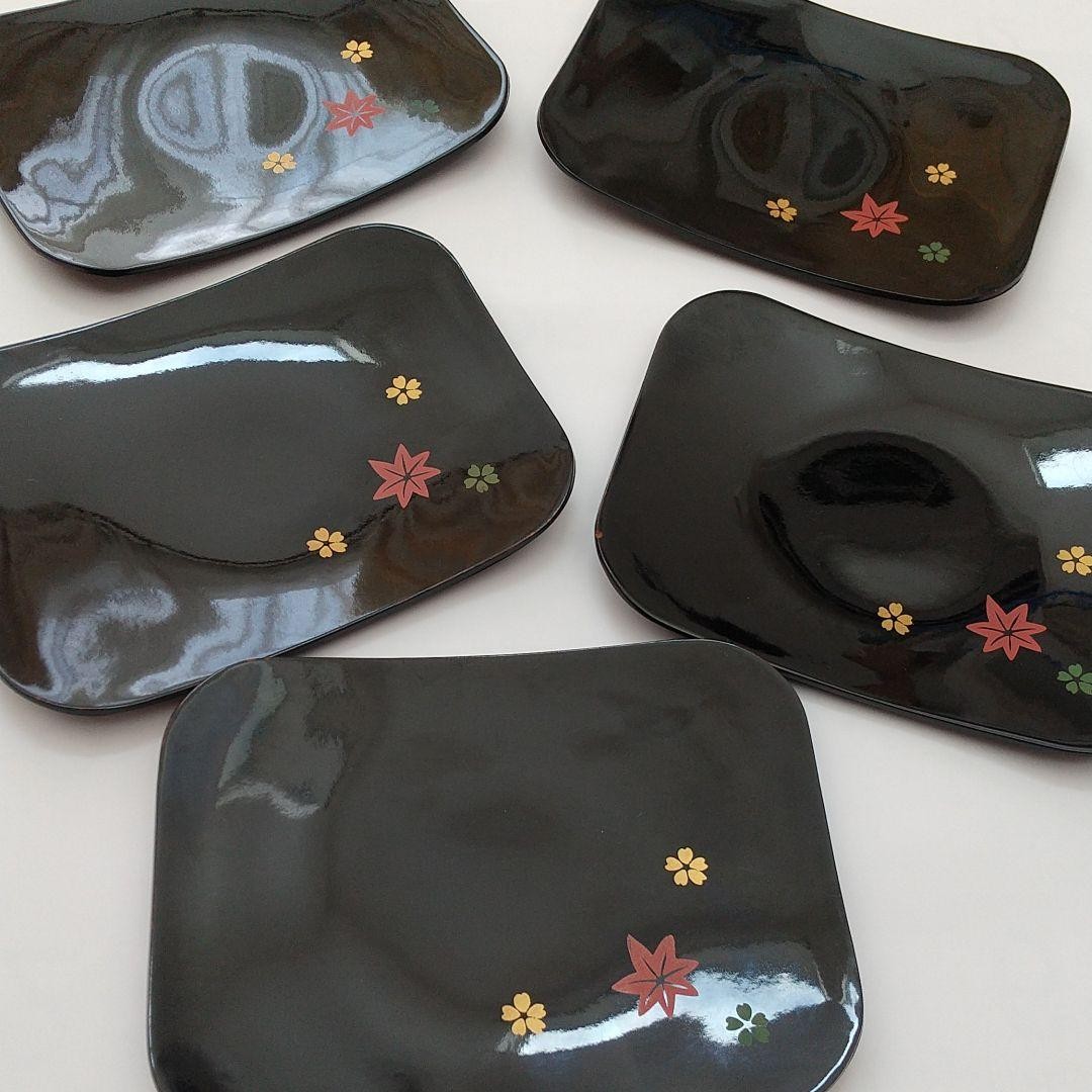 Lacquerware Confectionery Plates Set of 5 Elegant White Finish Home Decor