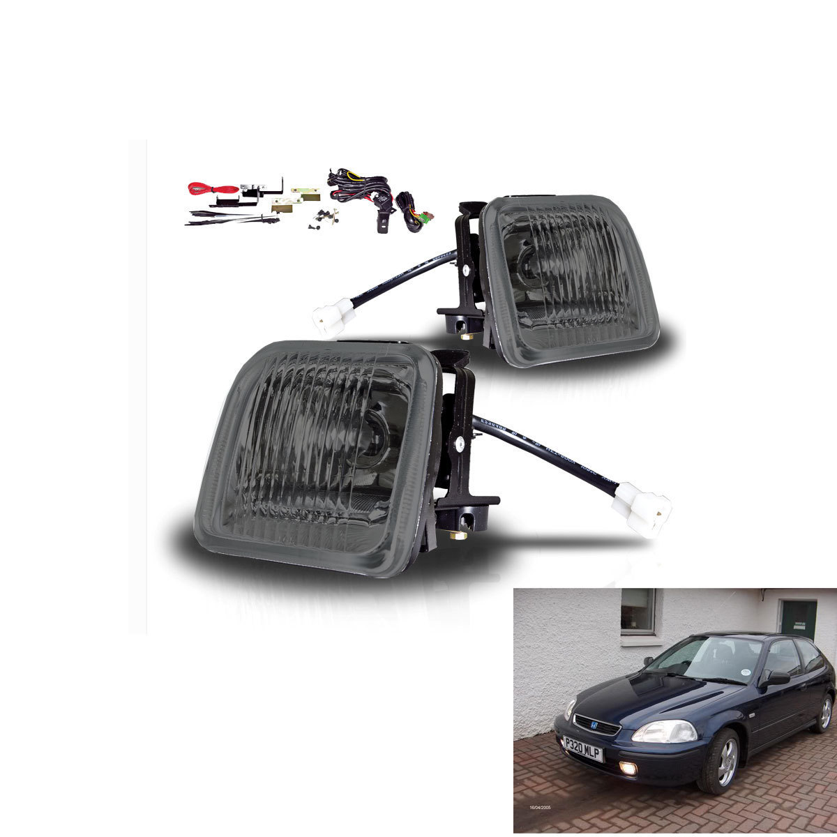 New 1996-1998 Honda Civic 2/4Dr Smoke Fog Light Wiring Kit Included & Light Bulb New 1996-1998 Honda Civic 2/4Dr Smoke Fog Light Wiring Kit Included & Light Bulb