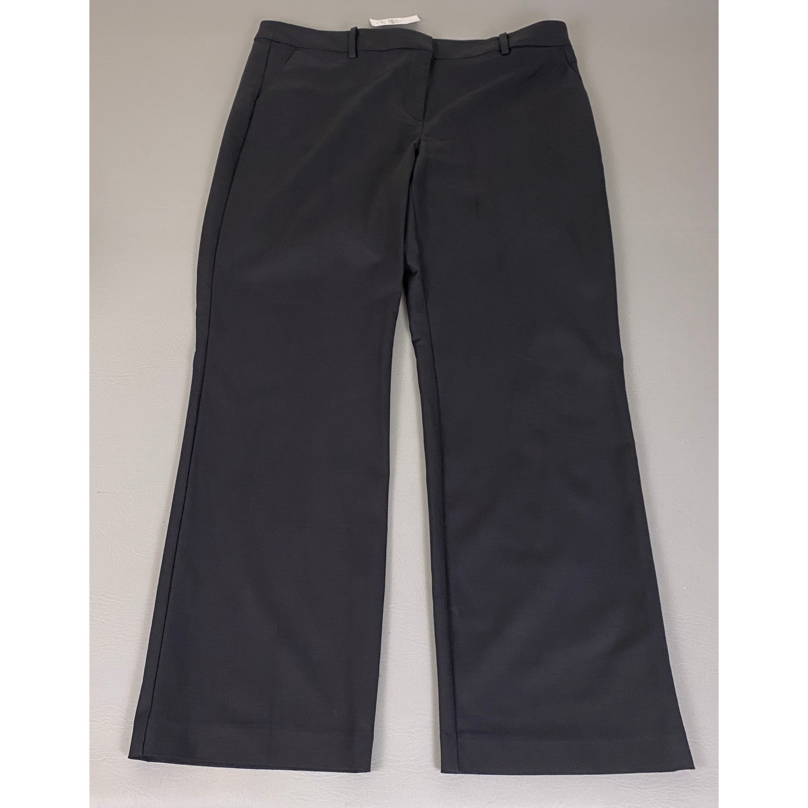 LOFT Wide Leg Trouser Pants Women\'s Size 14 Black Cotton Blend Formal New NWT
