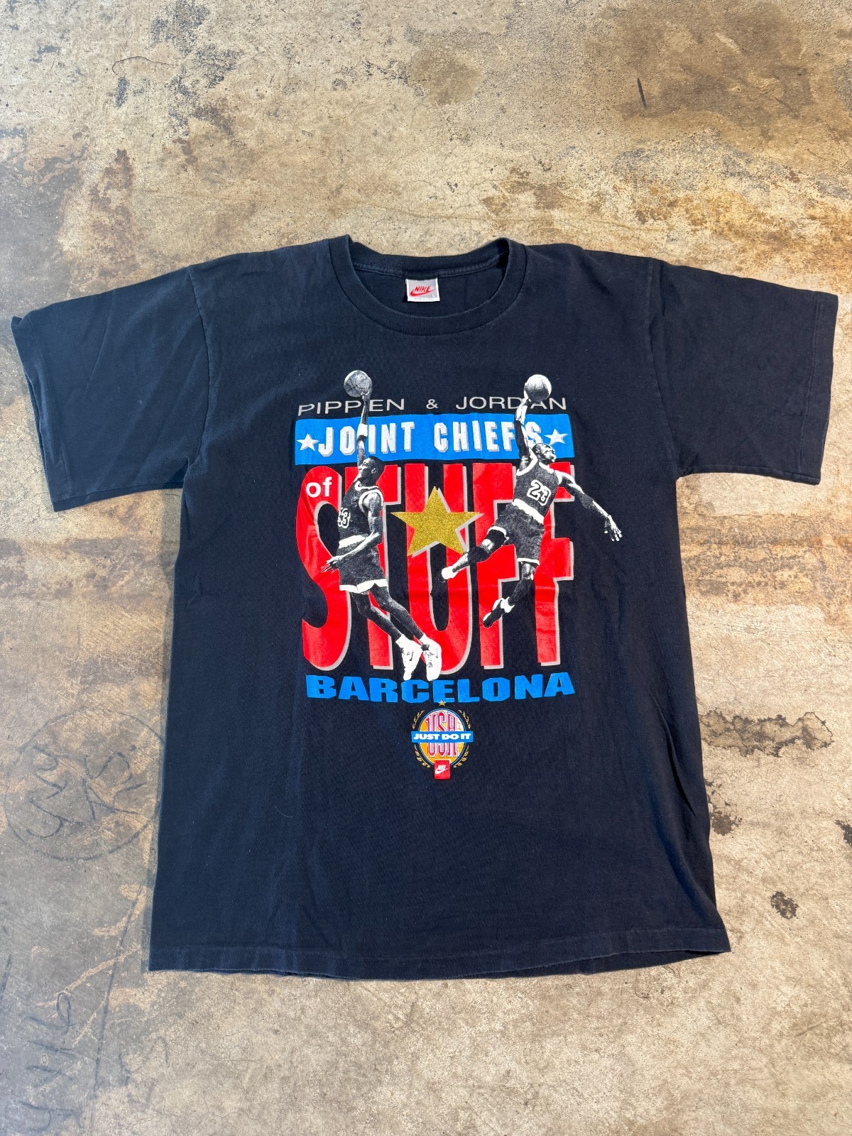 Vintage 1992 Nike Jordan Pippen Joint Chiefs of Stuff Barcelona T Shirt L USA Vintage 1992 Nike Jordan Pippen Joint Chiefs of Stuff Barcelona T Shirt L USA
