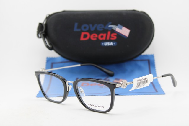 NEW MICHAEL KORS MK 4054 CAPTIVA 3005 BLACK SILVER AUTHENTIC EYEGLASSES 52-20
