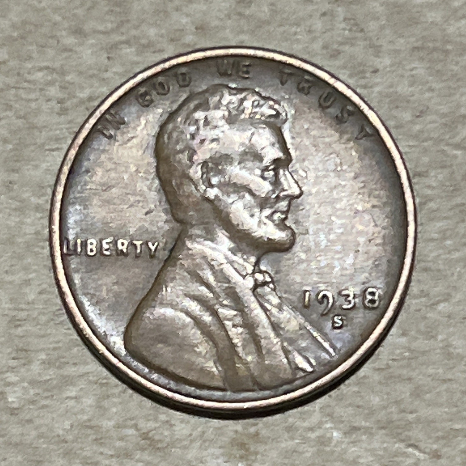 1938 S Lincoln Wheat Small Cent San Francisco Business Strike BN KM#132