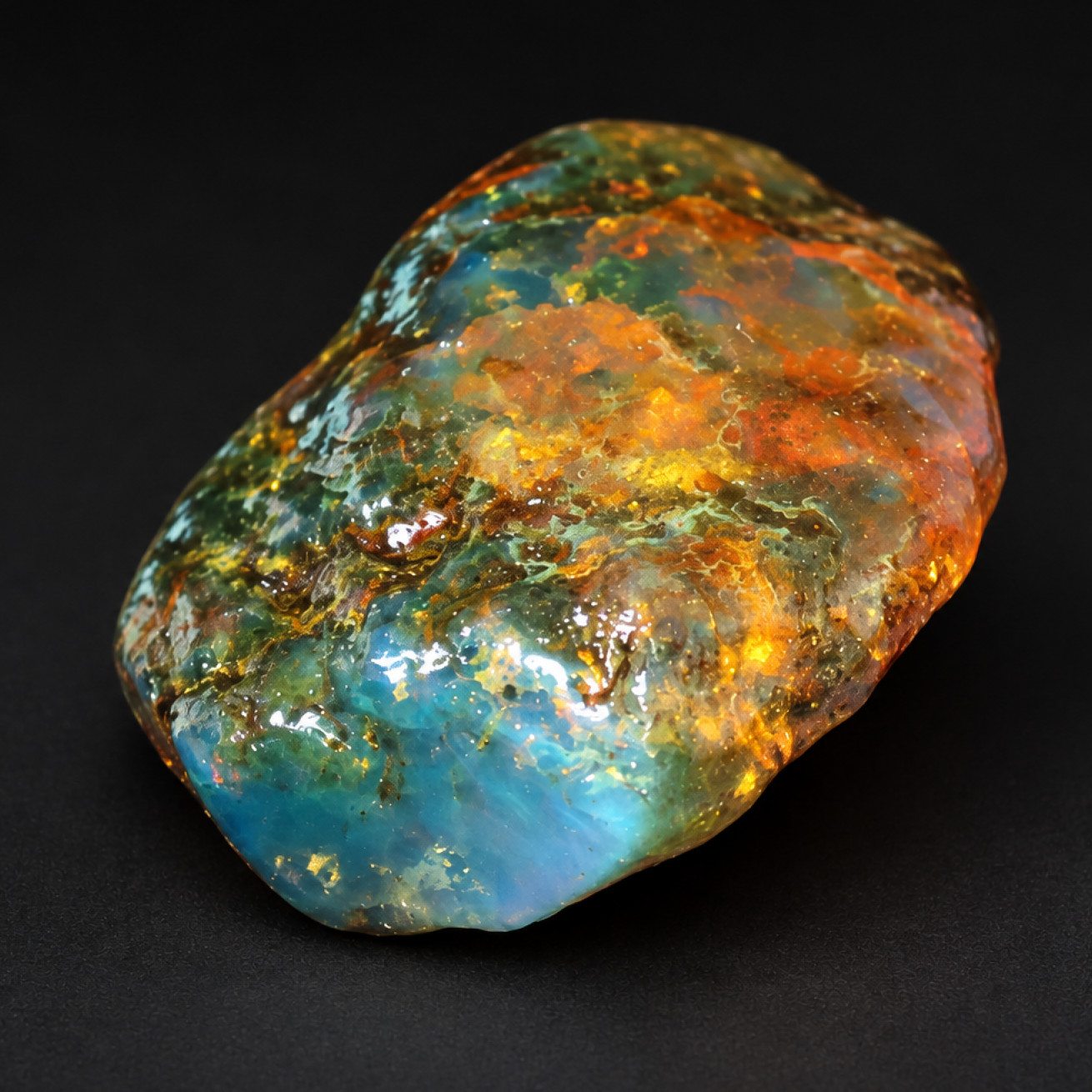 Pure natural sky blue rough specimen Dominican amber 48mm
