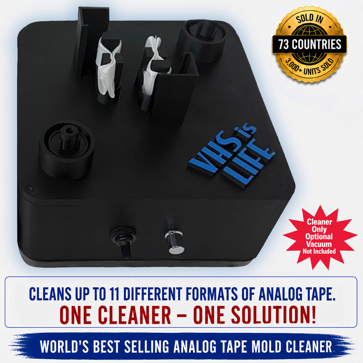VHS Mold Cleaner Betamax Analog Tape Cleaning Removal System - Up to 11 Formats
