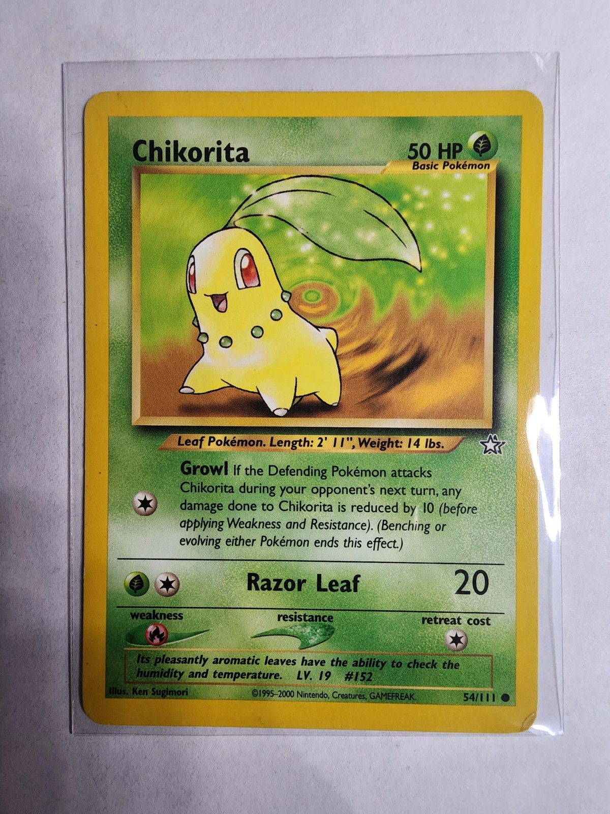 2001 Pokemon - Chikorita 54/111 Neo Genesis Regular LP 2001 Pokemon - Chikorita 54/111 Neo Genesis Regular LP