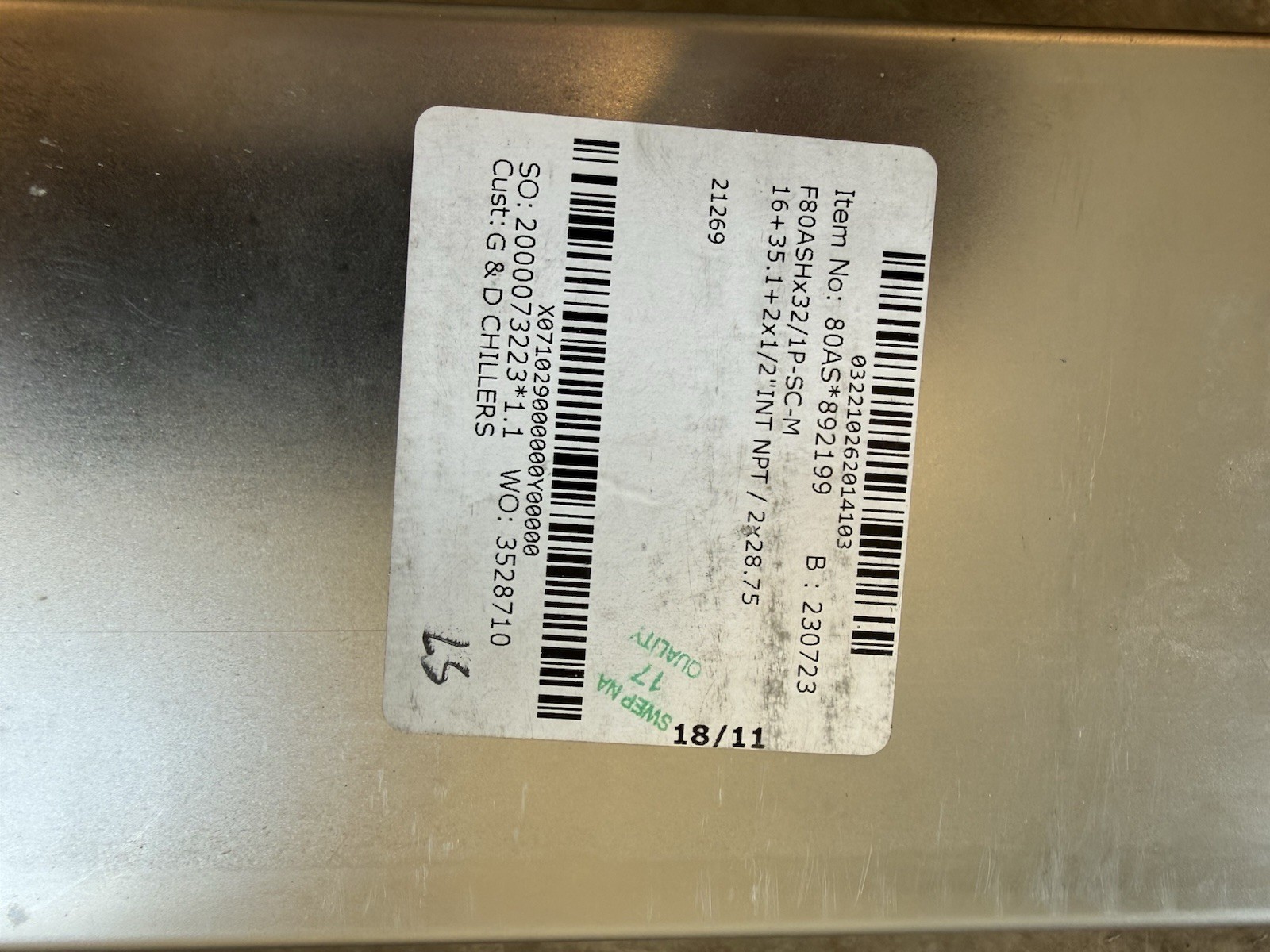 SWEP Heat Exchanger F80ASHx32/1P-SC-M 16+35.1+2x1/2
