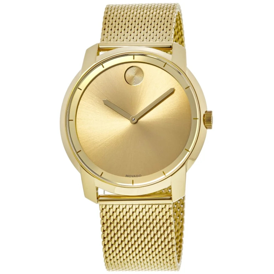 New Movado Bold 44mm Yellow Gold Dial PVD Stainless Steel Men's Watch 3600373