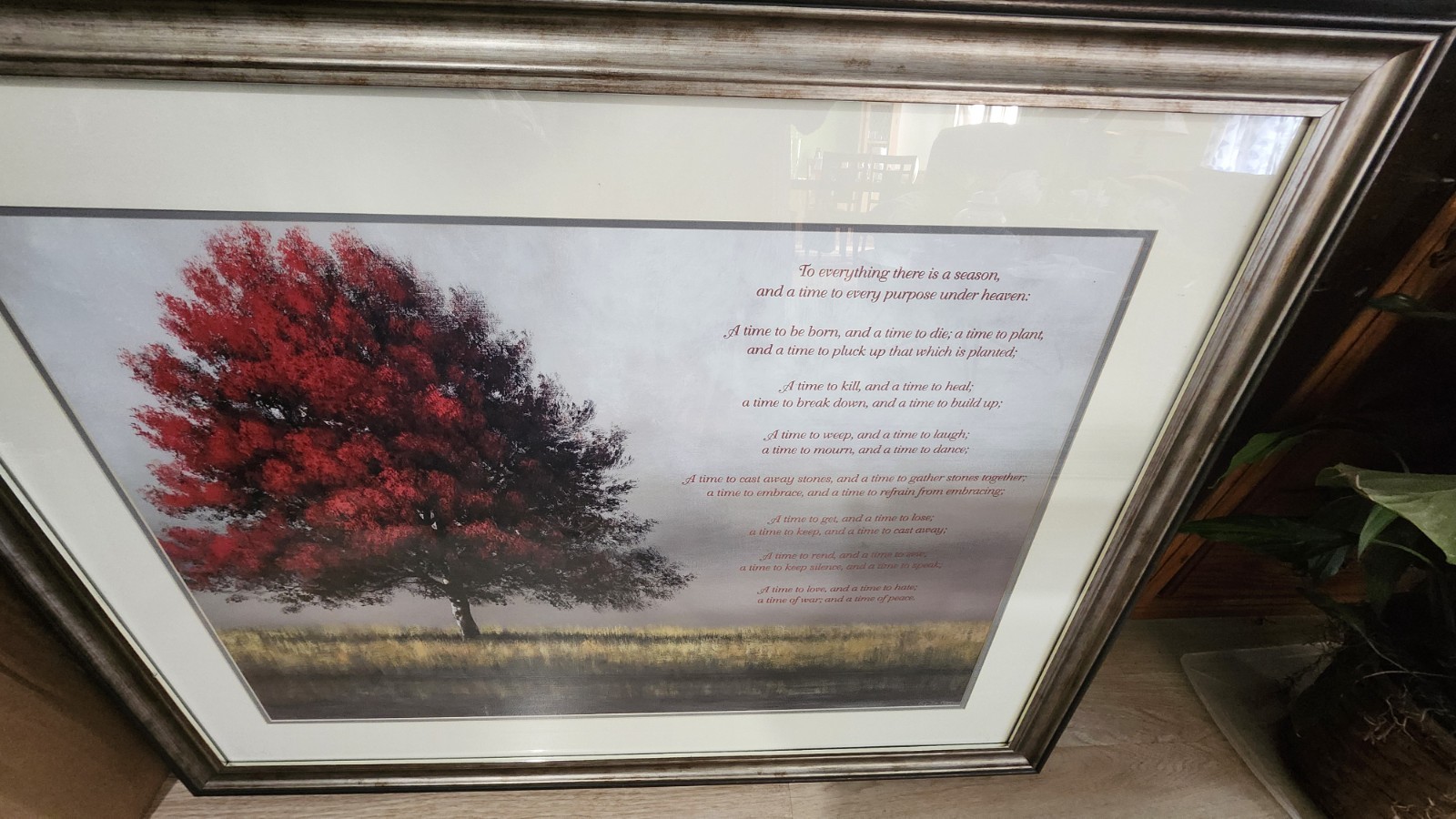VINTAGE 35X48 PICTURE TIME FOR EVERYTHING, ECCLESIASTES 3: 1-8