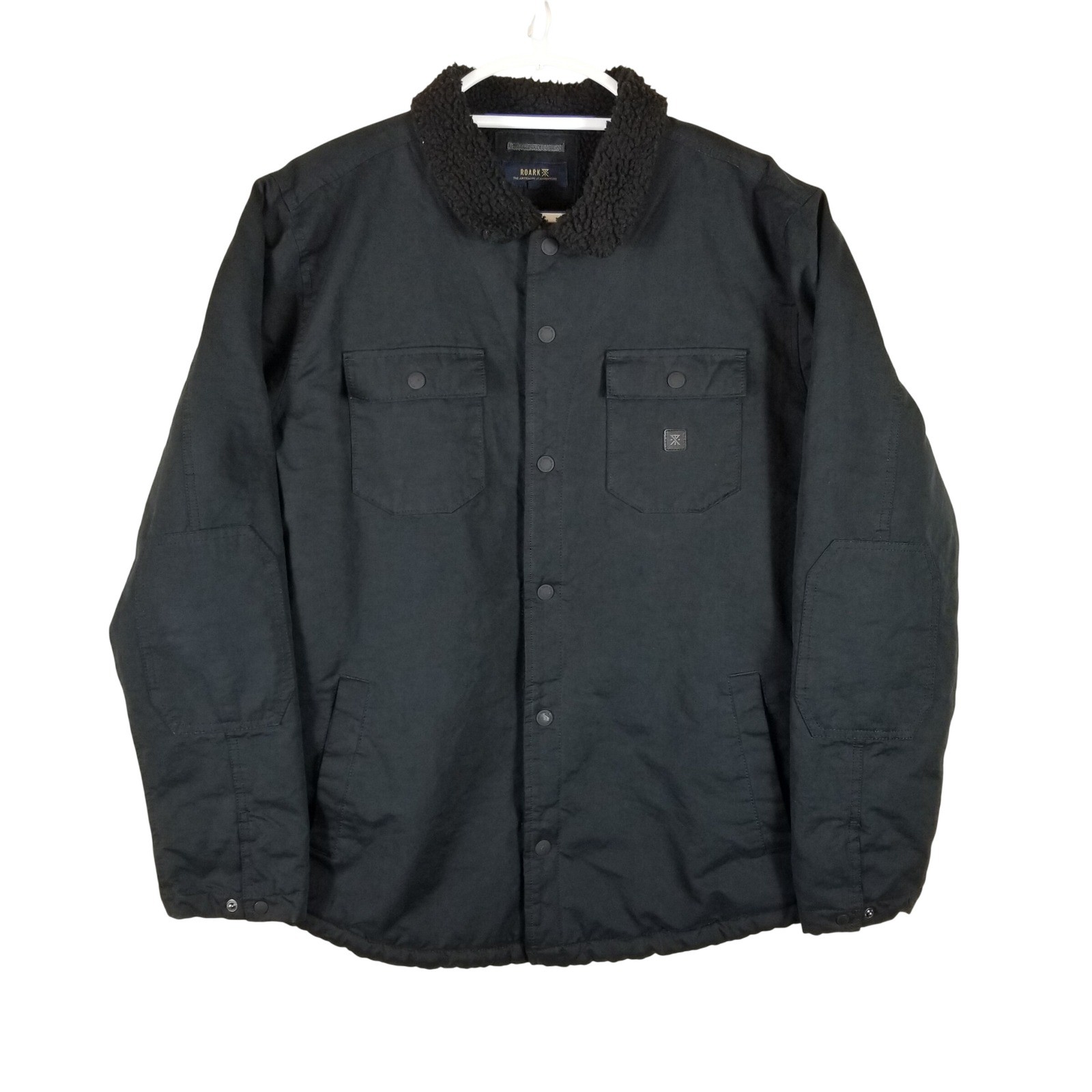 Roark Axeman Jacket Mens Large Black Sherpa Lined Canvas Insulated Workwear