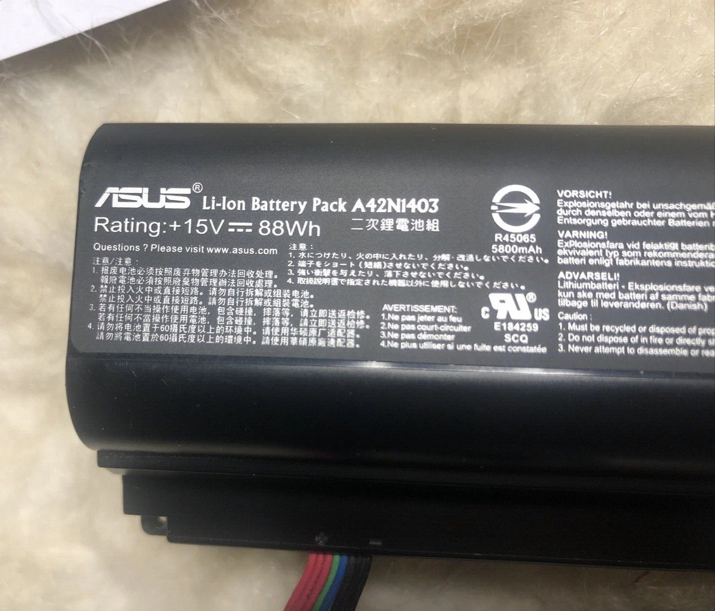 Genuine Oem ASUS Battery G751 G751J G751J-BHI7T25 A42LM93 4ICR19/66-2 A42N1403