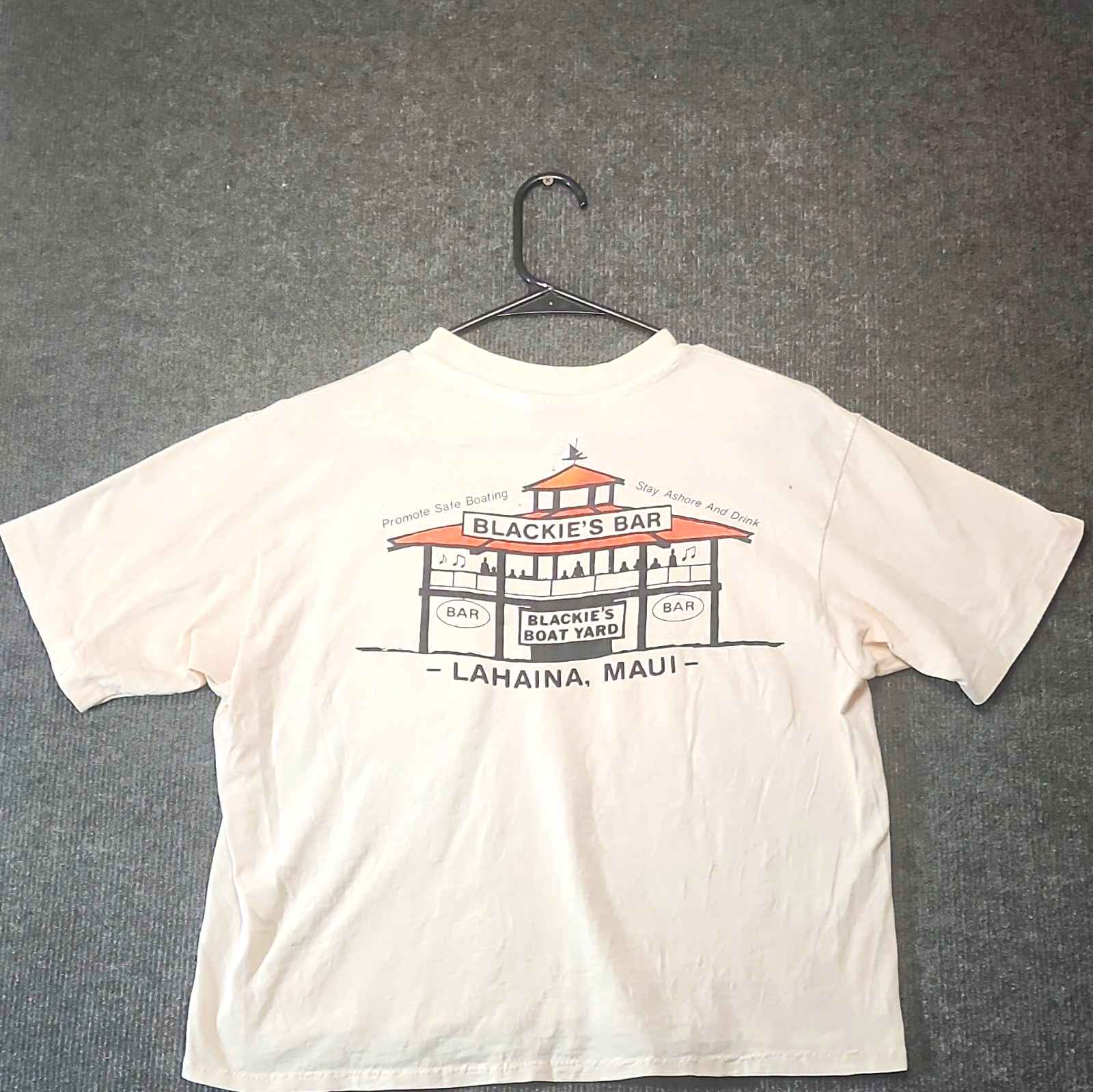 Vintage 80s Blackies Bar Lahaina Maui Hawaii T Shirt Hanes Beefy Single Stitch 