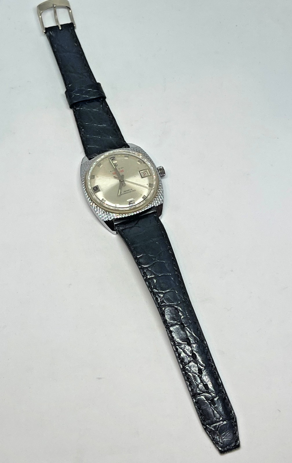 Vintage Kralina De Luxe 17 Jewels Swiss Made Mechanical Watch Textured Case 1309