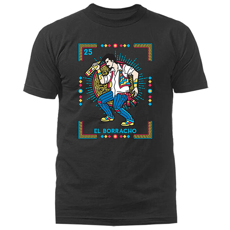 EL BORRACHO MEXICAN LOTERIA CARD GRAPHIC T-SHIRT EL BORRACHO MEXICAN LOTERIA CARD GRAPHIC T-SHIRT
