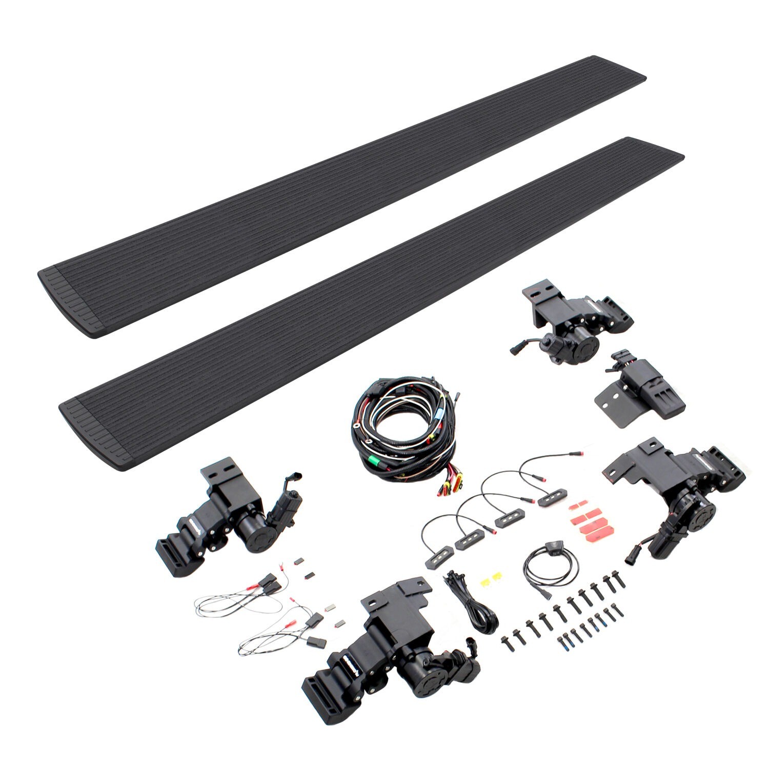 Go Rhino Electric Running Boards Black Aluminum Illuminated 20410687T