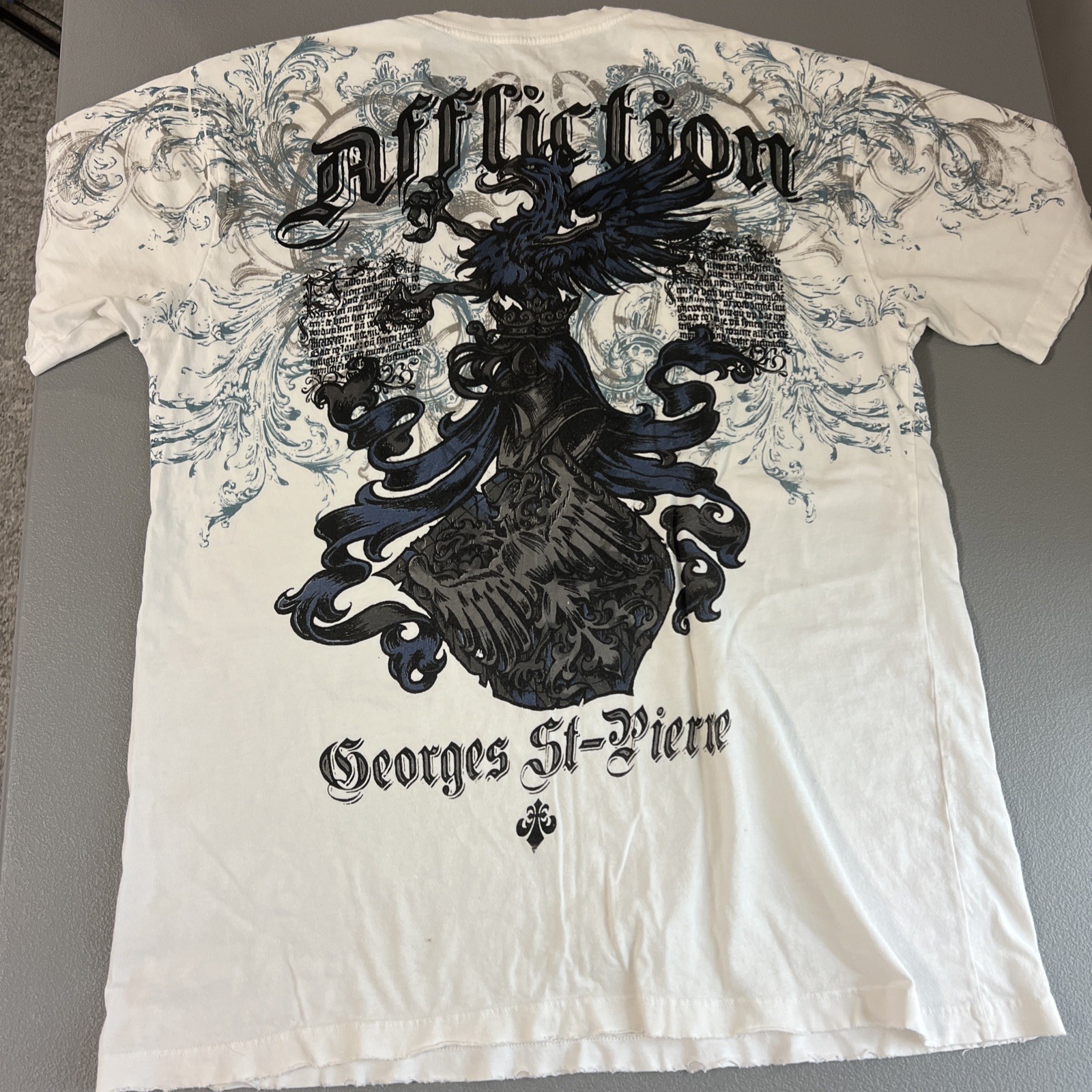 Vintage Affliction Tee Shirt Large Georges St Pierre RUSH Signature Series UFC