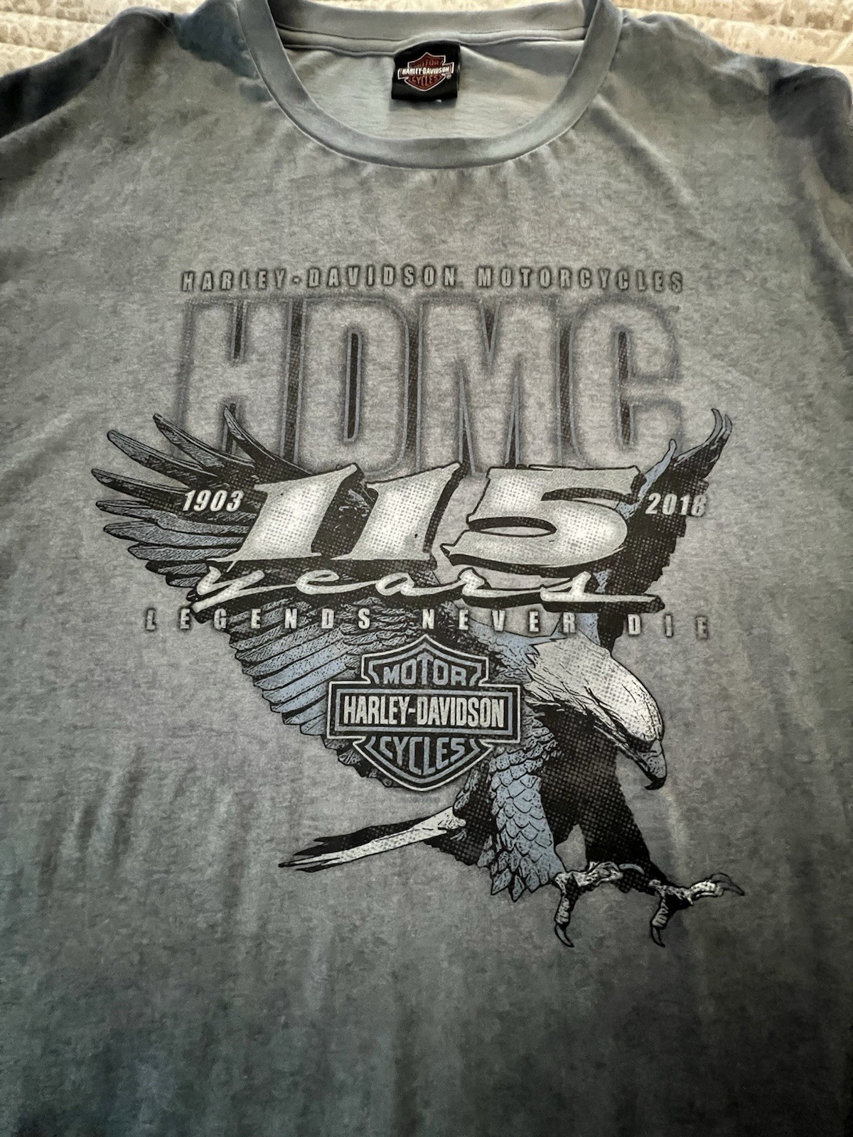 Harley-Davidson Men's Washed Gray Graphic Long-Sleeve Shirt NWOT 3XL Harley-Davidson Men's Washed Gray Graphic Long-Sleeve Shirt NWOT 3XL