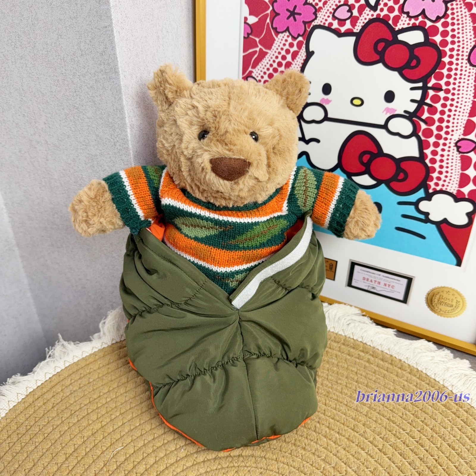 Jellycat cute green Bartholomew Bear HikingOutfit Soft plush toys 11in Jellycat cute green Bartholomew Bear HikingOutfit Soft plush toys 11in