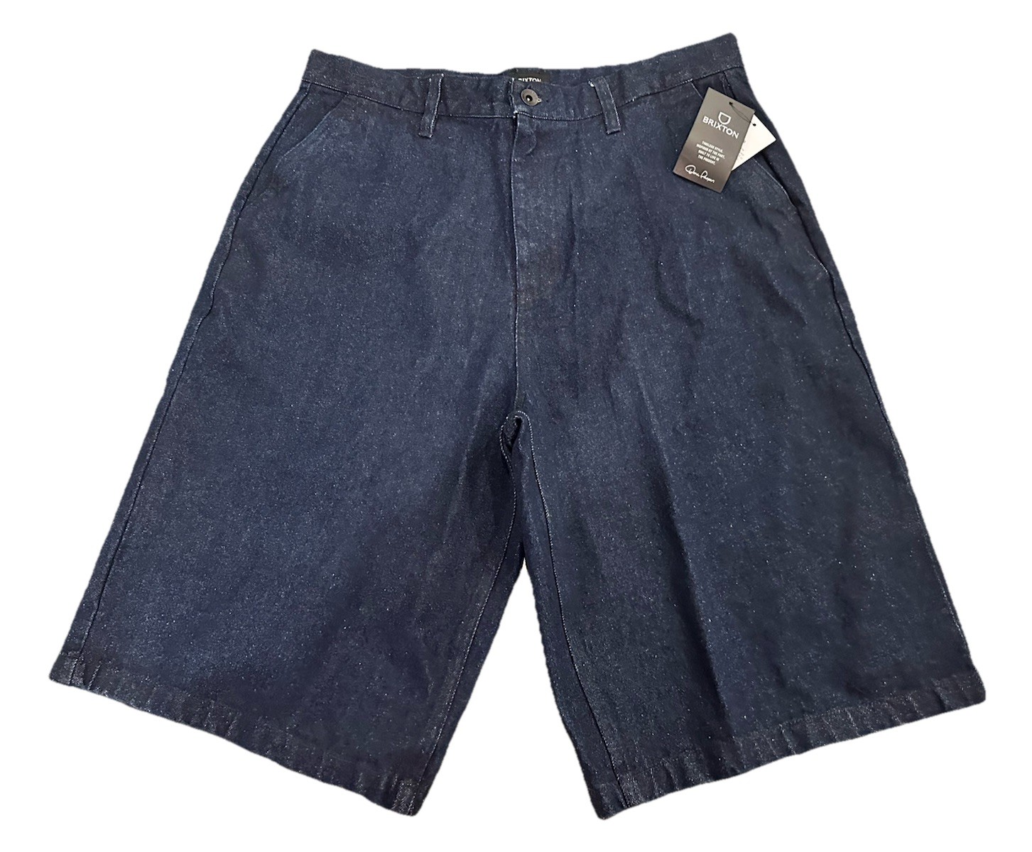 NEW Brixton Mens Baggy Fit Denim Shorts Indigo Blue Natural Dye Size 34 NWT