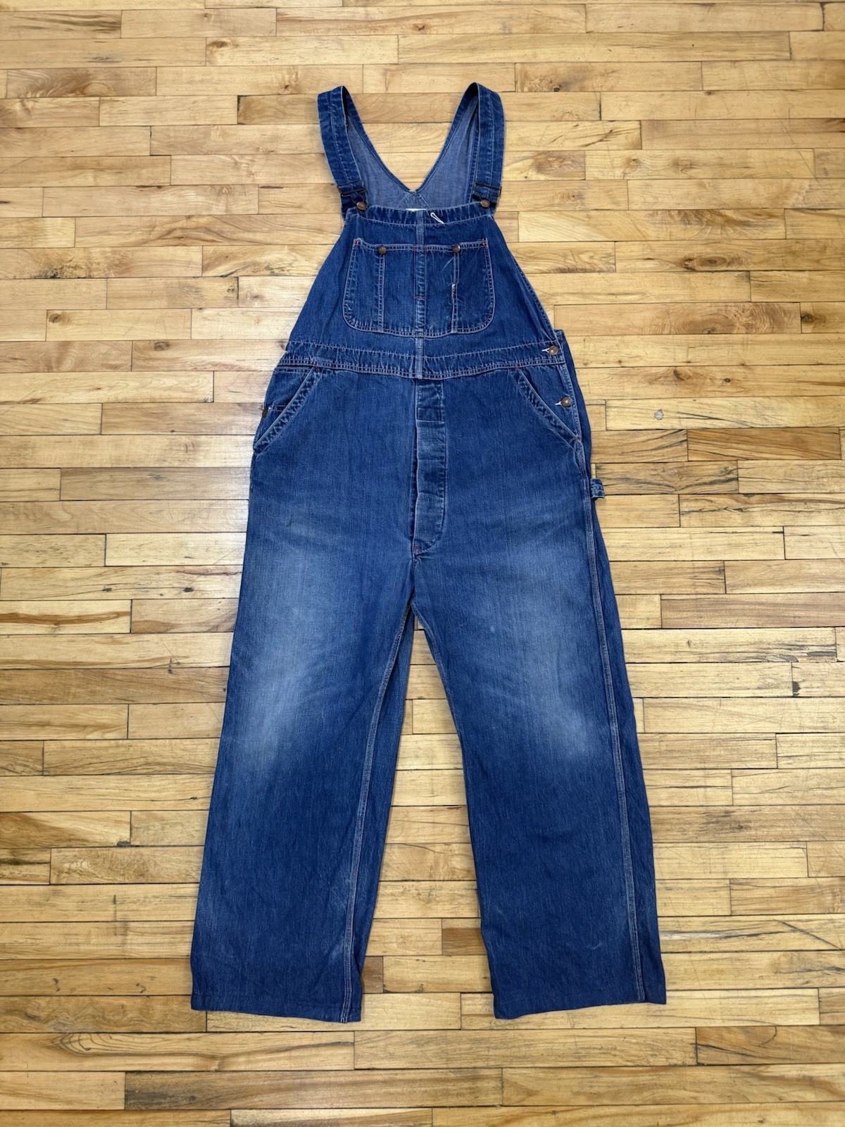 Vintage 1950s Payday Square Bak Denim Overalls 