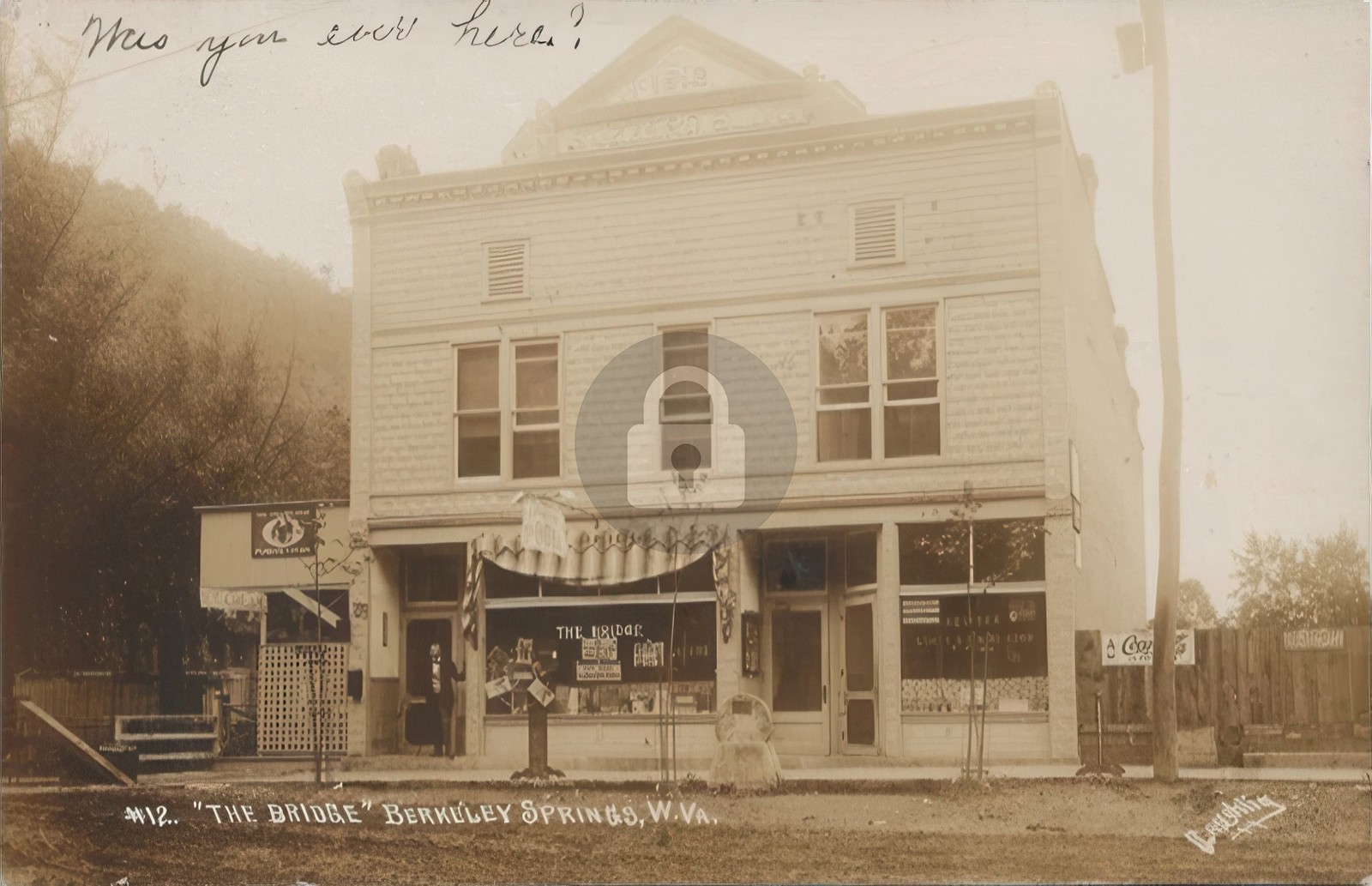Great Old Berkeley Springs WV Bridge Ice Cream Shop RPPC Postcard COPY Great Old Berkeley Springs WV Bridge Ice Cream Shop RPPC Postcard COPY