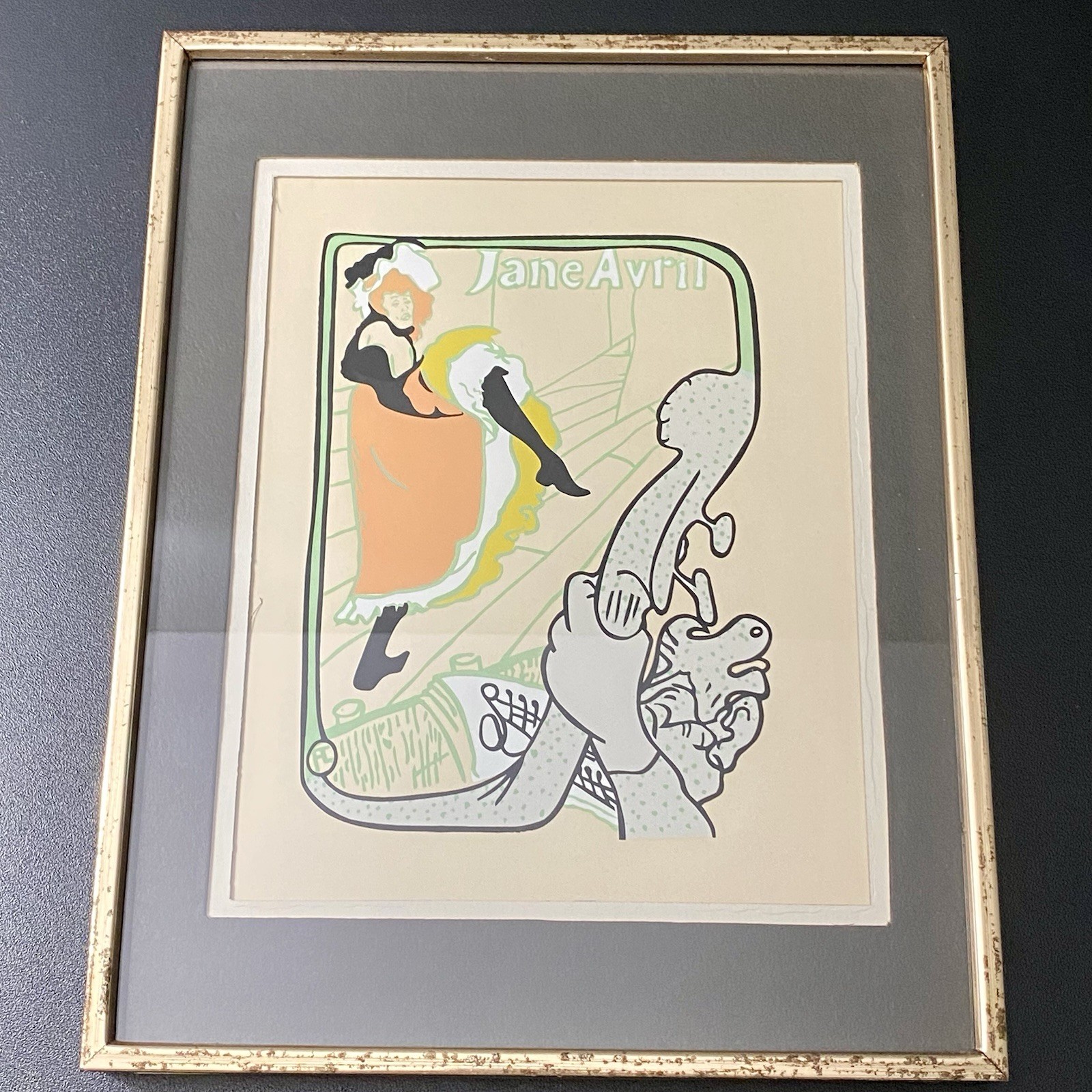Toulouse Lautrec Framed Wall Art Jane Avril French Vintage Print 14 x 11
