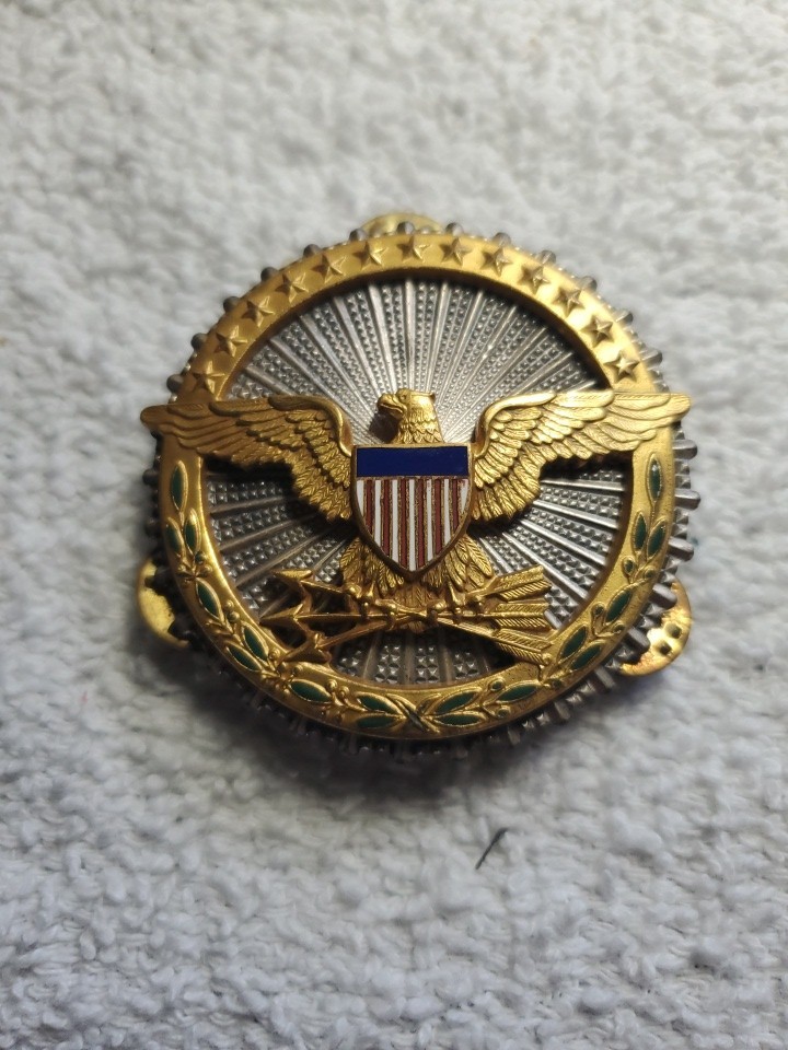  Original Army Military Department  Defense Identification Badge Sterling 