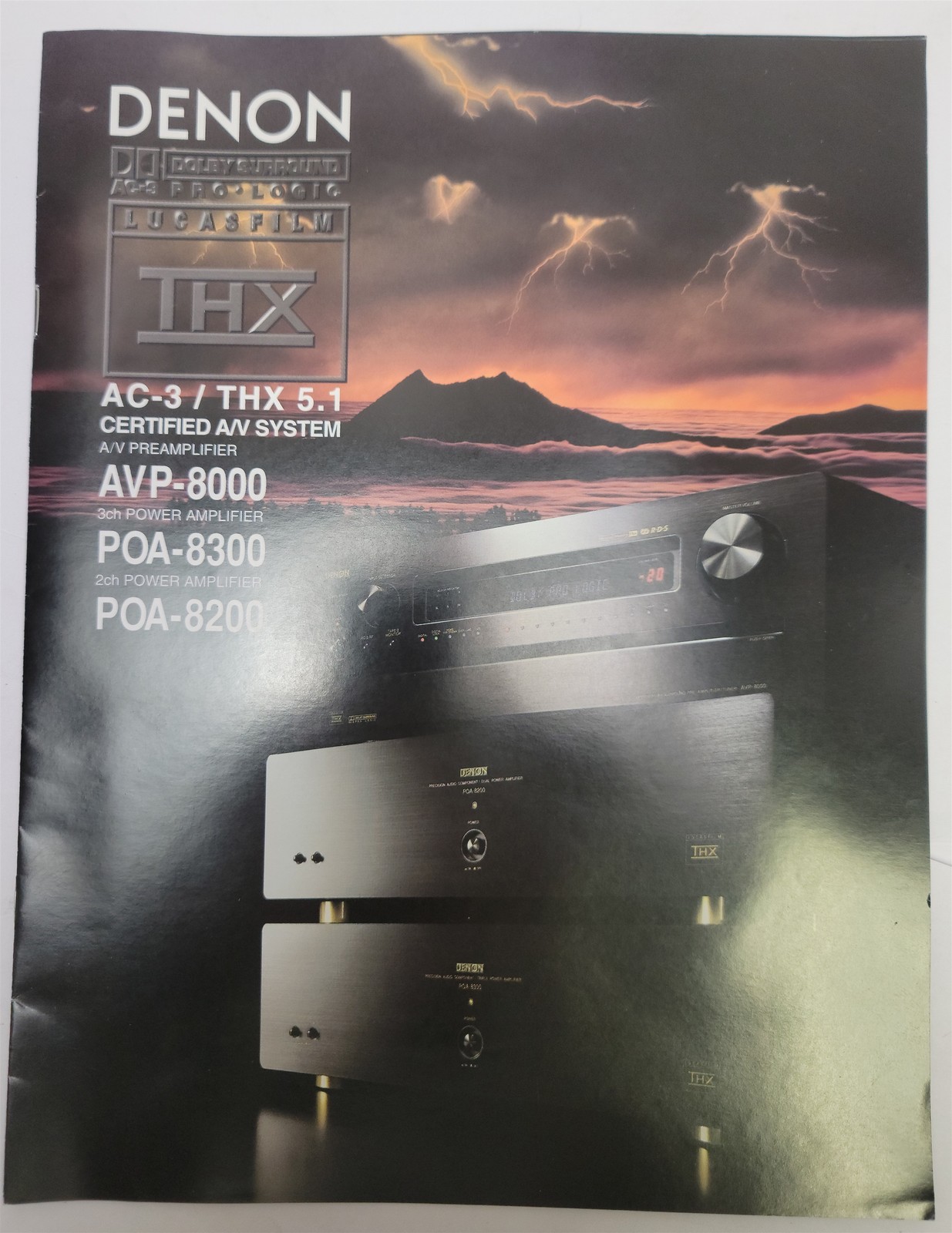 1990\'s Denon Lucasfilm THX AVP-8000 / POA-8300 / POA-8200 Brochure & Specs
