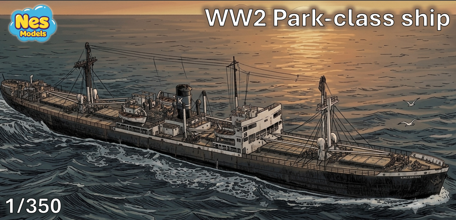 1/350 WW2 Park class cargo steamship. resin canadian liberty ship no trumpeter