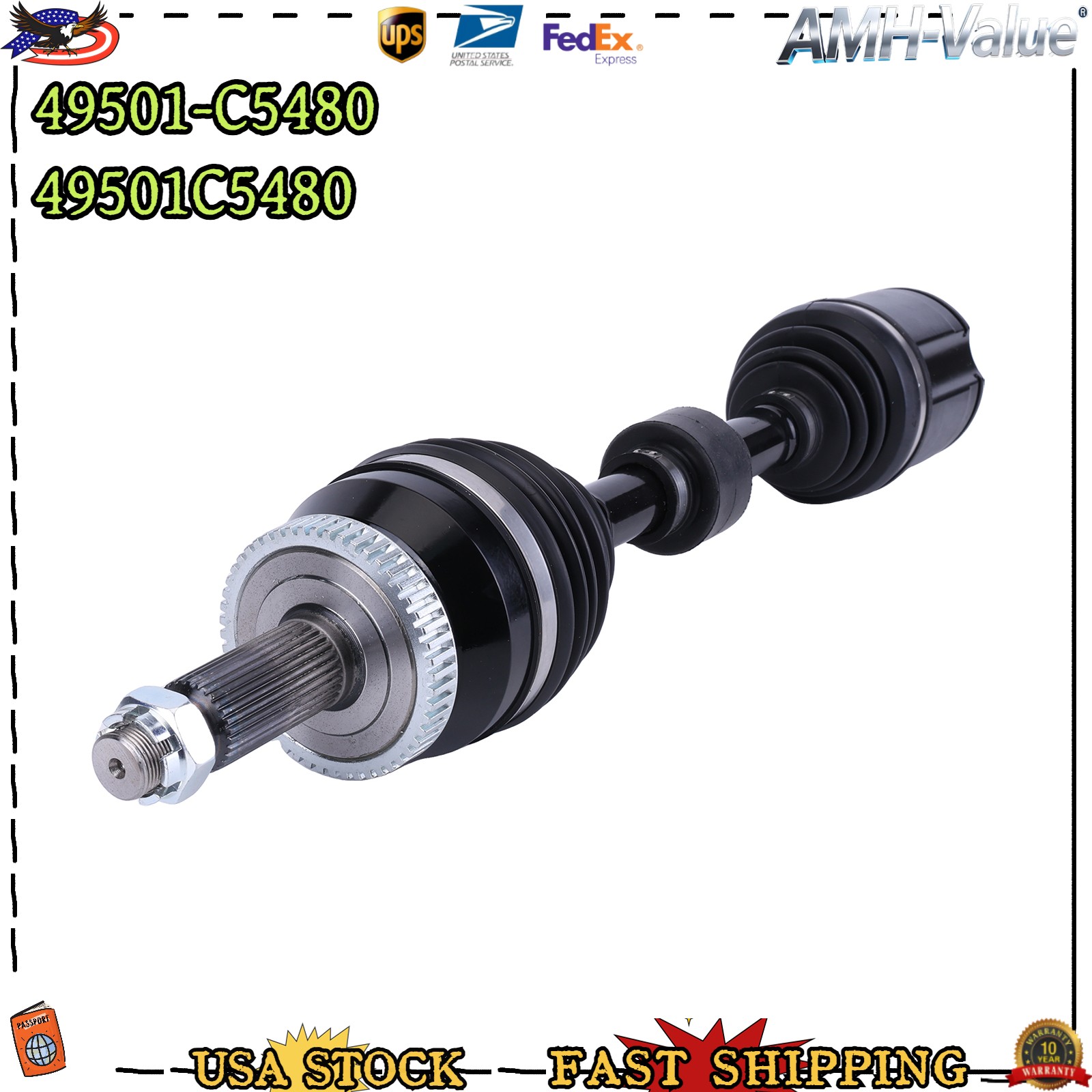 49501-C5480 Right Passenger Side Outer Axle Shaft For 2019-2020 KIA Sorento 3.3L 49501-C5480 Right Passenger Side Outer Axle Shaft For 2019-2020 KIA Sorento 3.3L