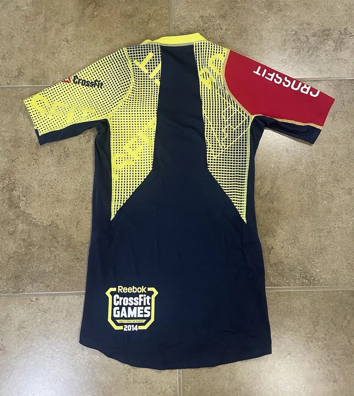 Reebok 2014 CrossFit Games Men\'s Sz M Yellow Performance Compression T-Shirt