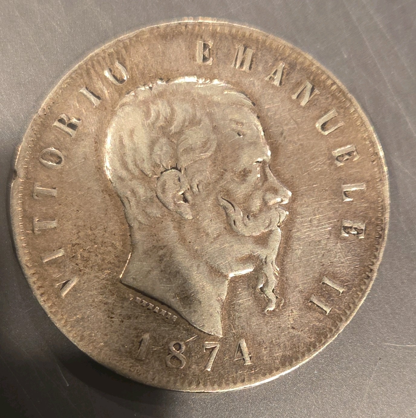 Italy Kingdom, 5 LIRE .900 SILVER, Victorio Emanuele