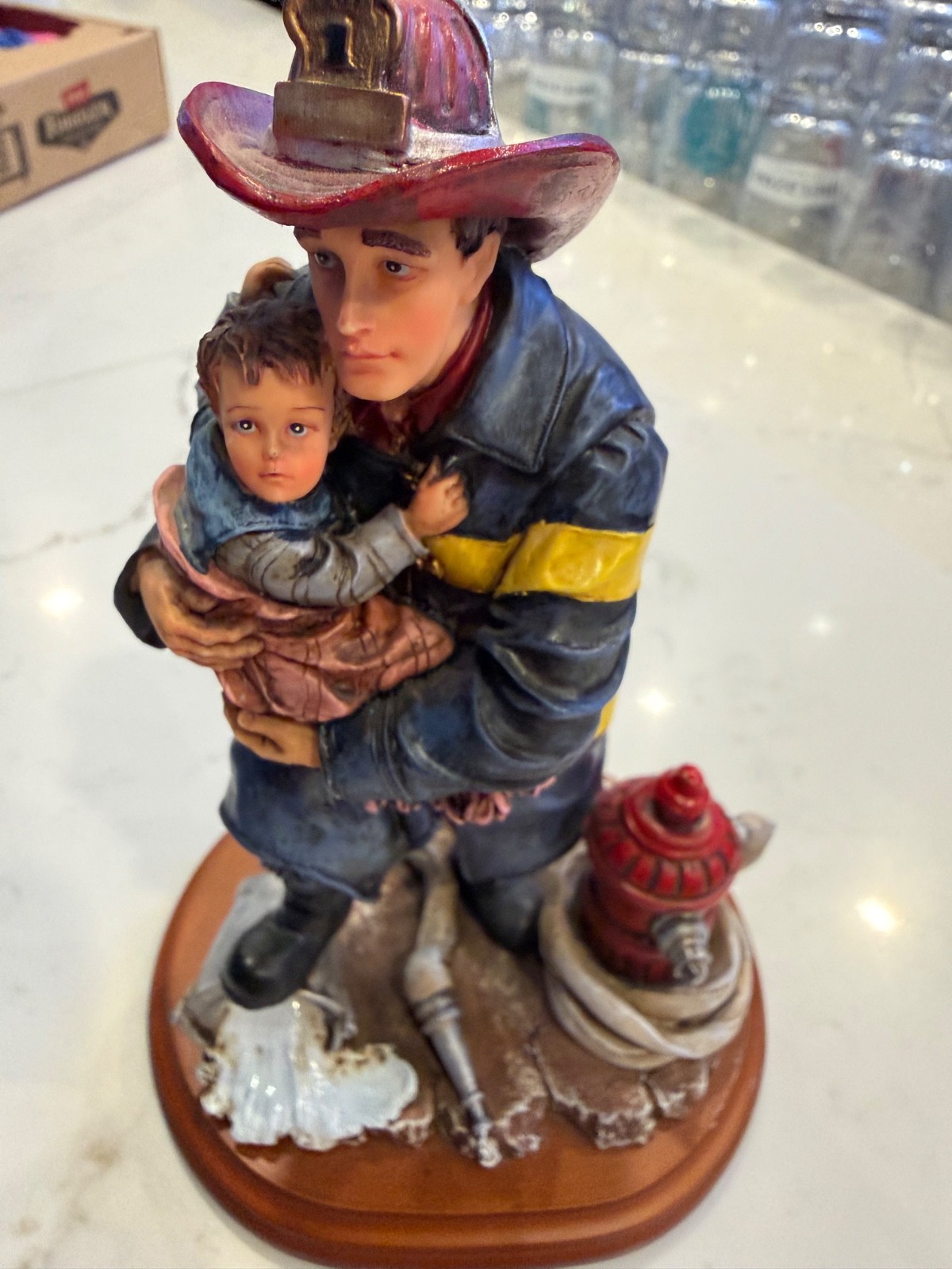Vintage 1997 Vanmark Red Hats of Courage Hero Firefighter Figurine Ltd 4/521