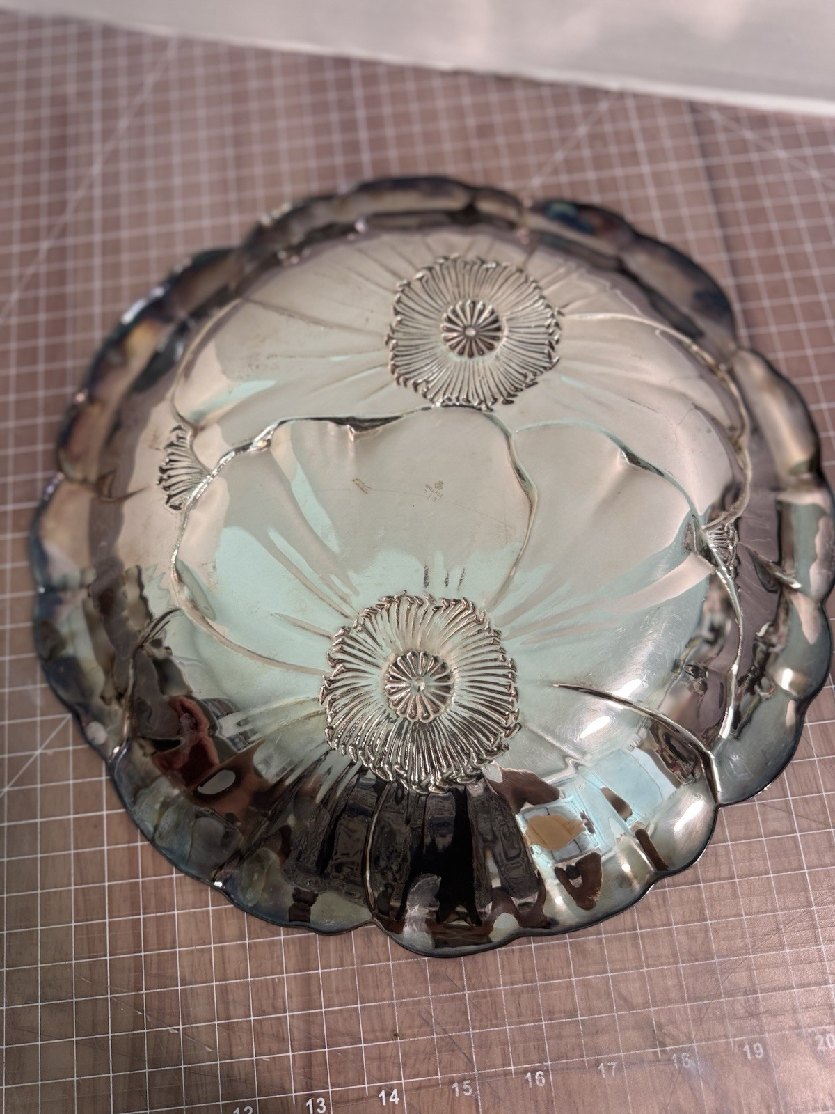 Vintage Wallace 715 Poppy Silverplate Serving 12” Bowl Art Nouveau 1934 Vintage Wallace 715 Poppy Silverplate Serving 12” Bowl Art Nouveau 1934