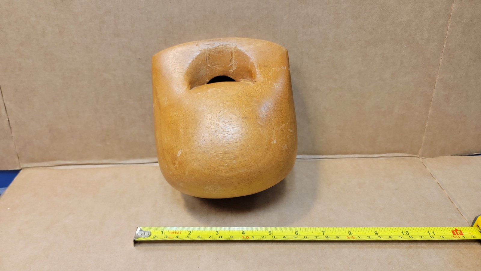 Vintage Wooden Block Percussion With Metal Attachment 6 × 6 × 5.5 Inches