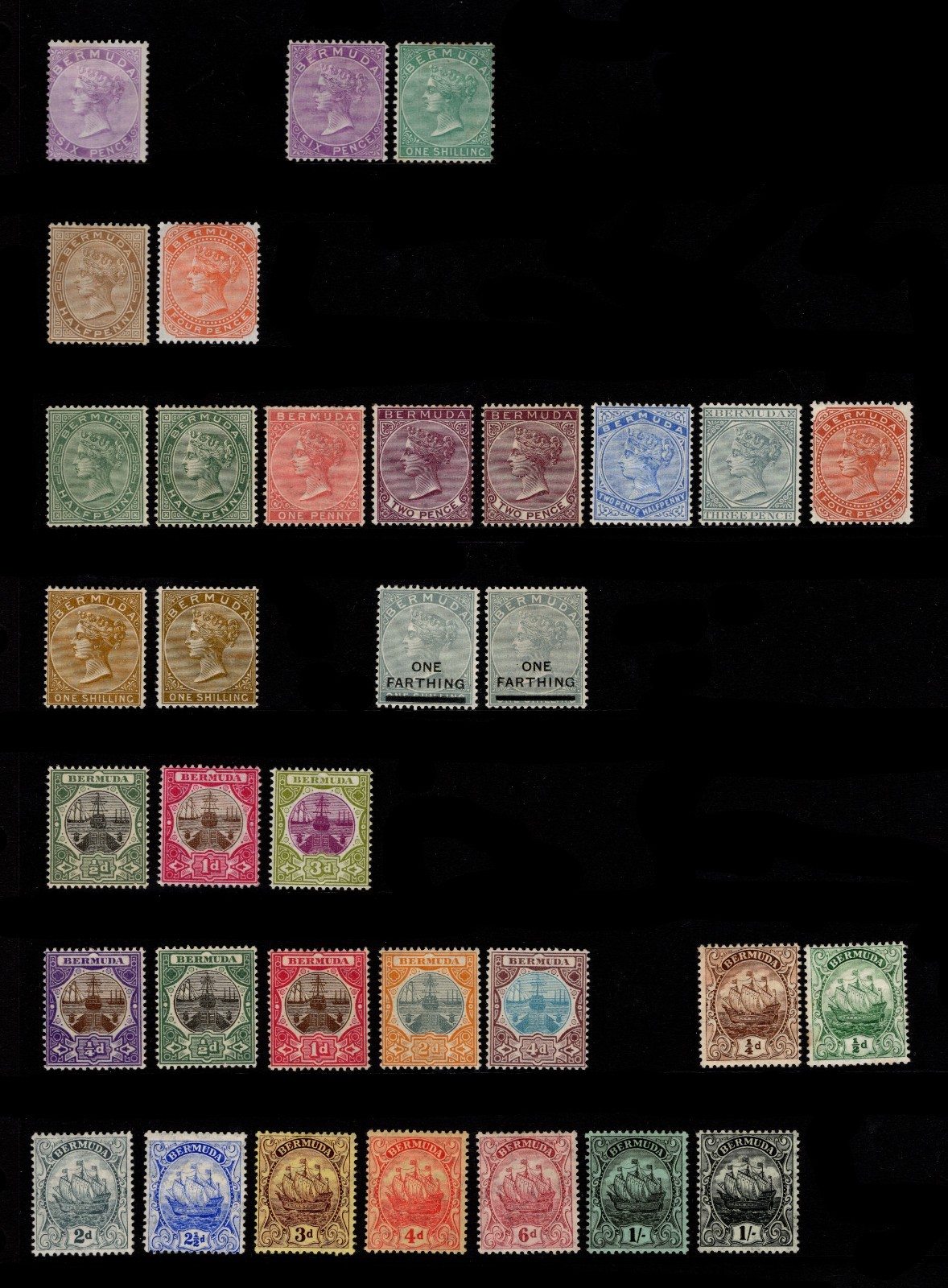 BERMUDA 1874-1936 A LOVELY GOOD TO FINE MINT COLLECTION, SG CAT £720+, L@@K