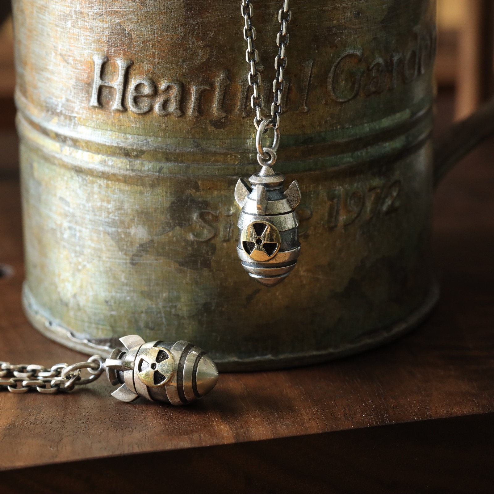 Sterling Silver Retro Missile/Atomic Bomb Pendant | Unique Statement Necklace Sterling Silver Retro Missile/Atomic Bomb Pendant | Unique Statement Necklace