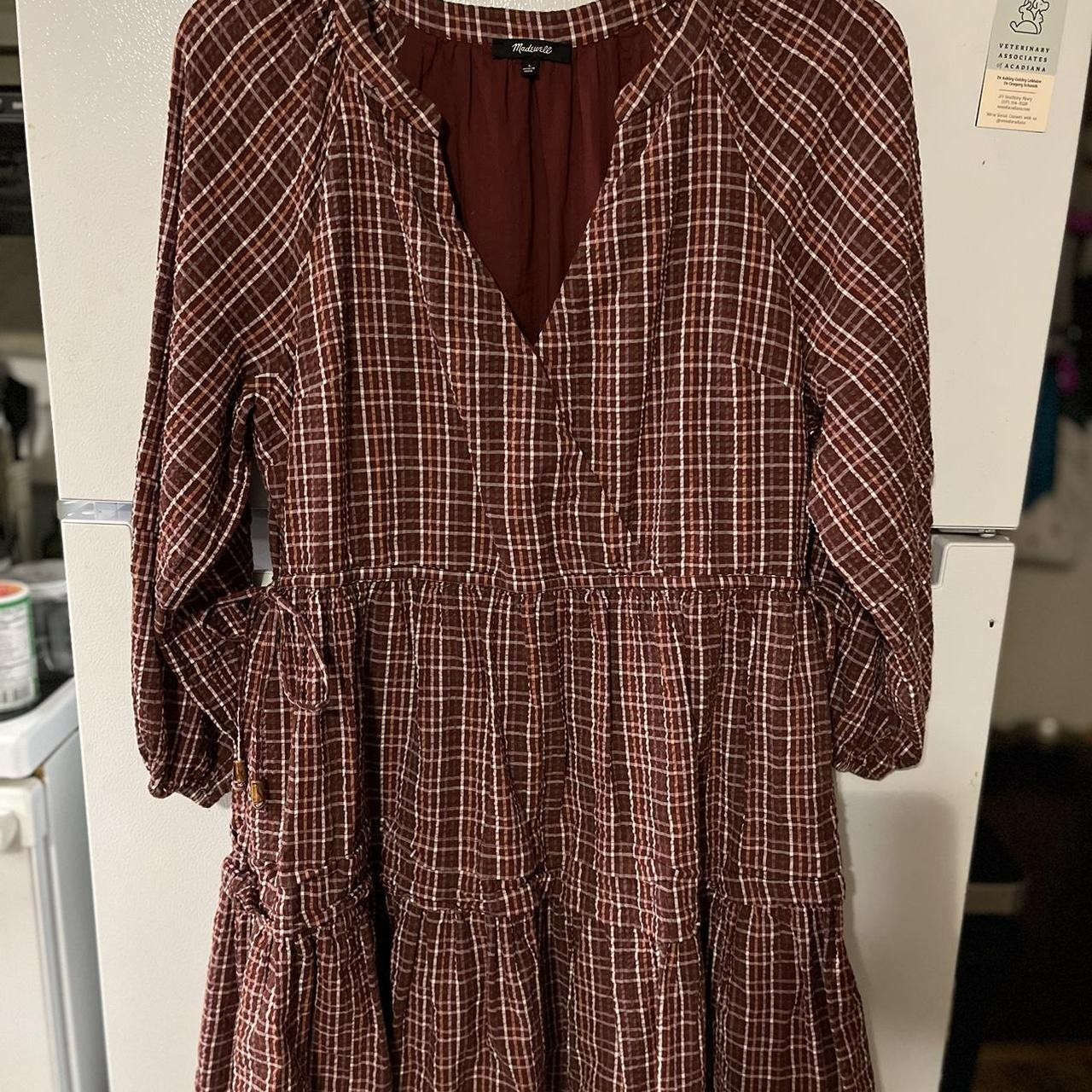 Madewell Women\'s Brown and Burgundy Dress